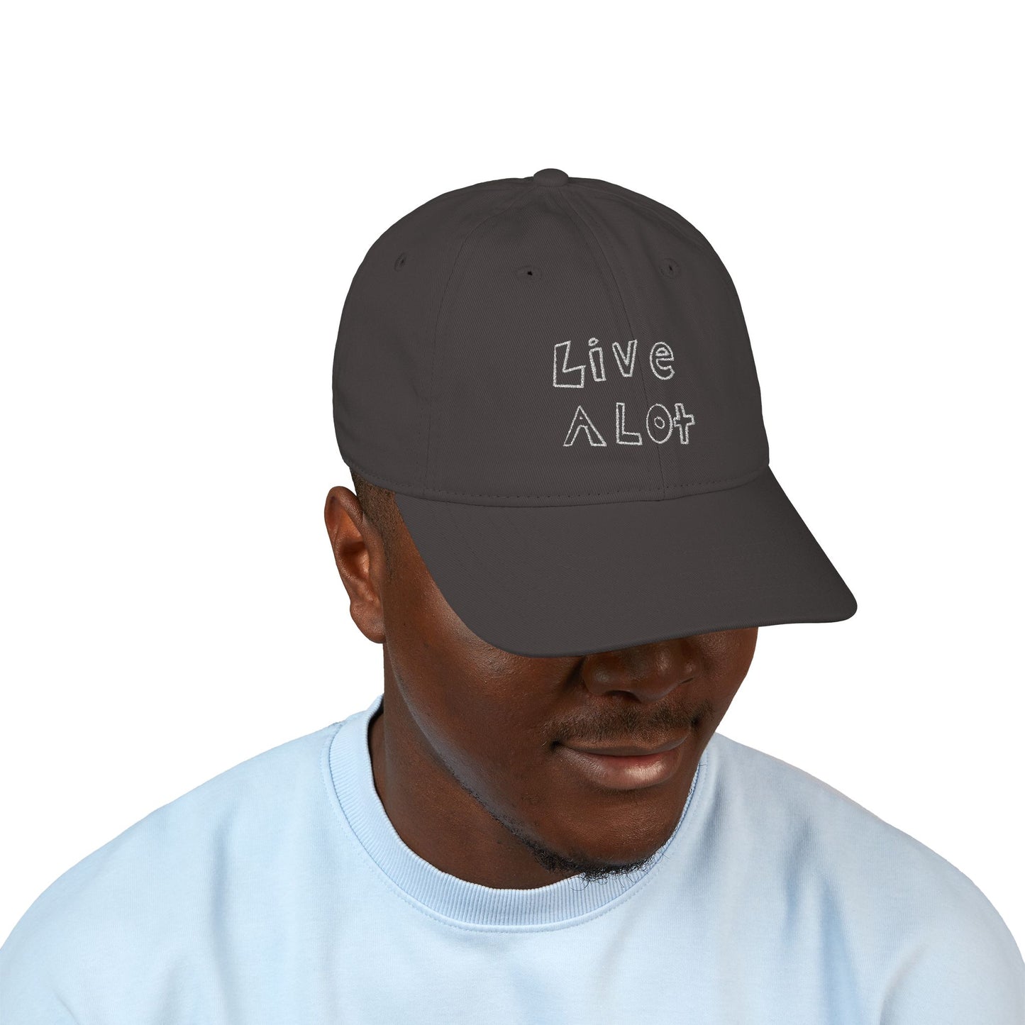 LIVE A LOT – Dad Cap (White Embroidery - Multiple Color Options)