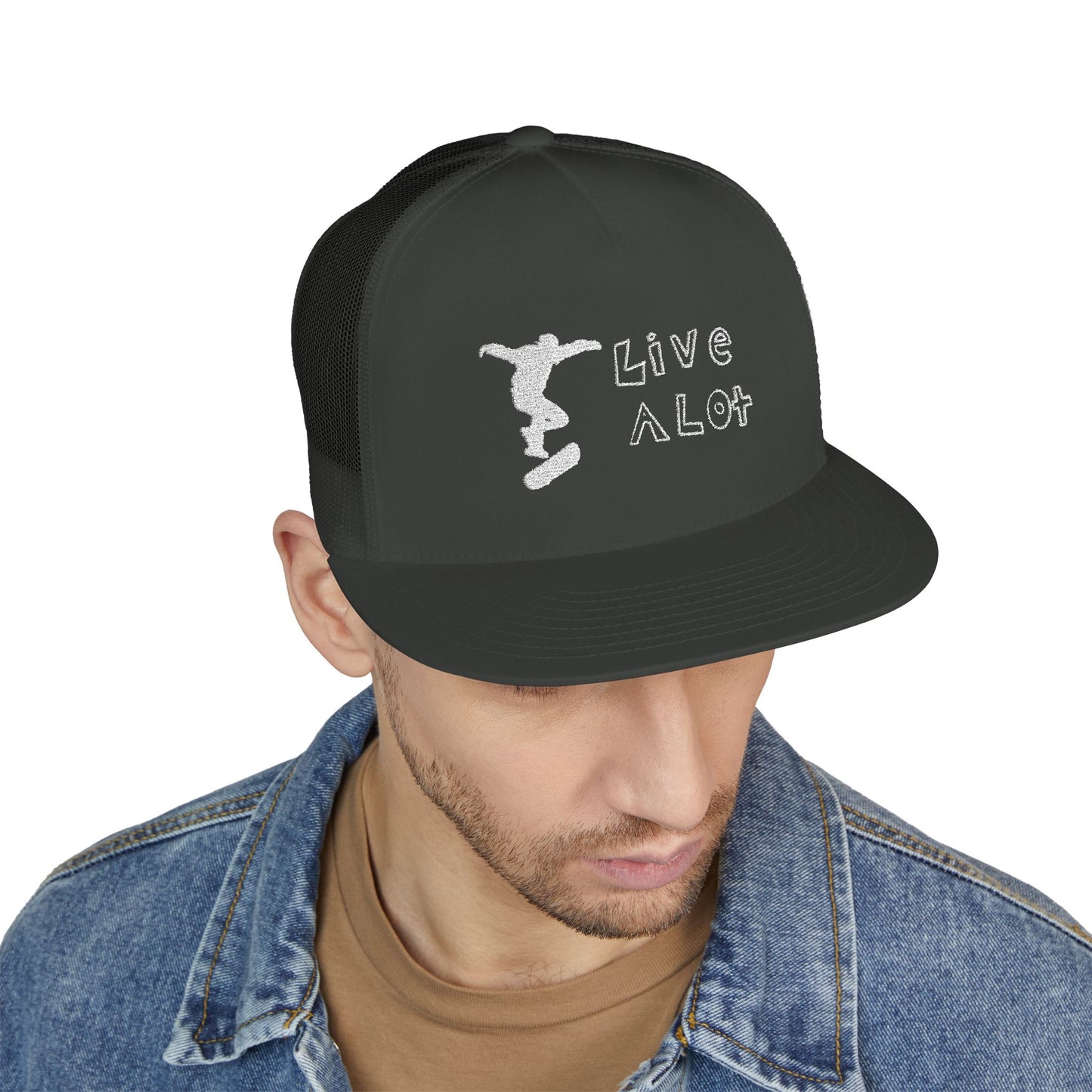 Live A Lot Panel Trucker Cap – Skateboarder Edition