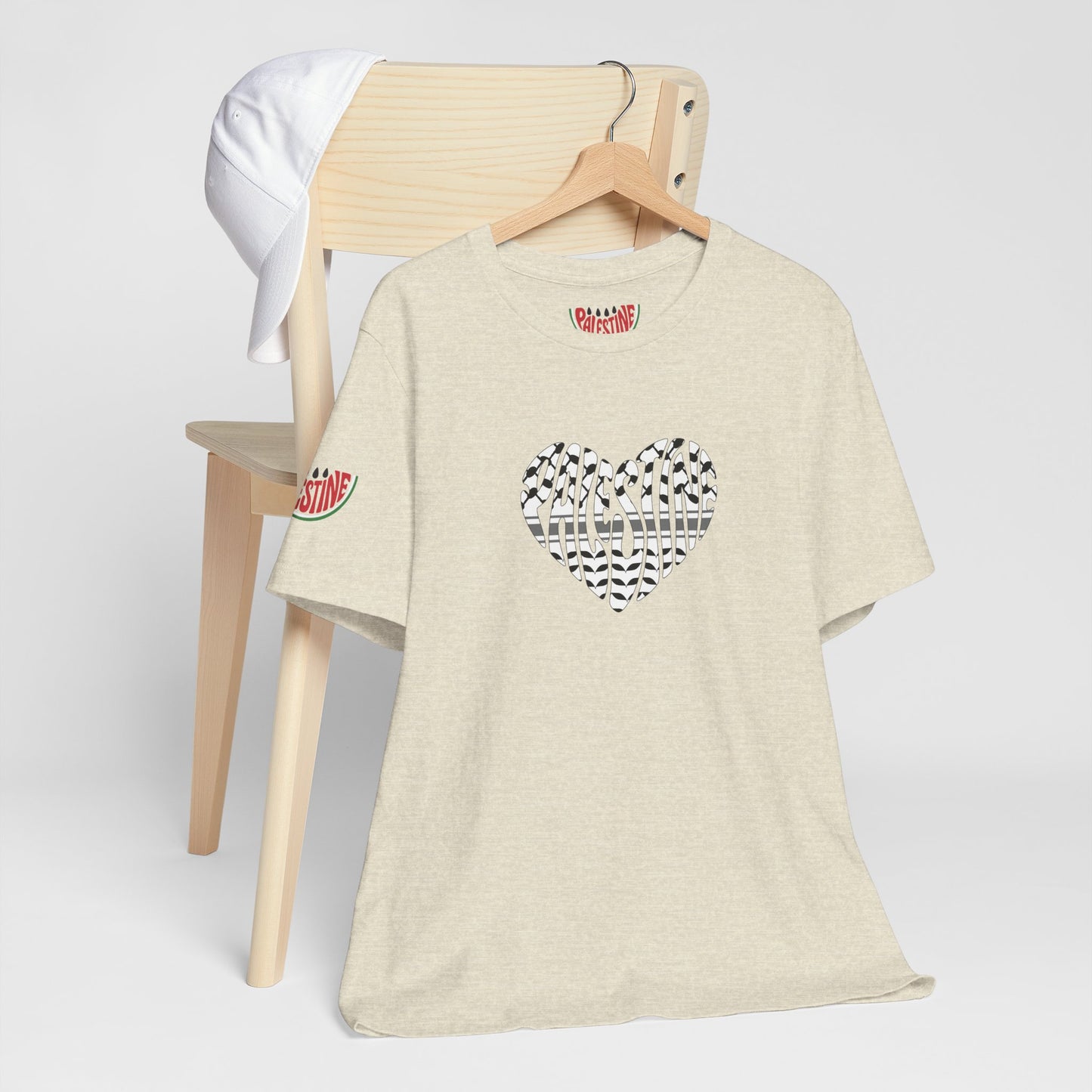 Copy of Palestinian Heart – Keffiyah & Watermelon Edition Tee (multiple color options)