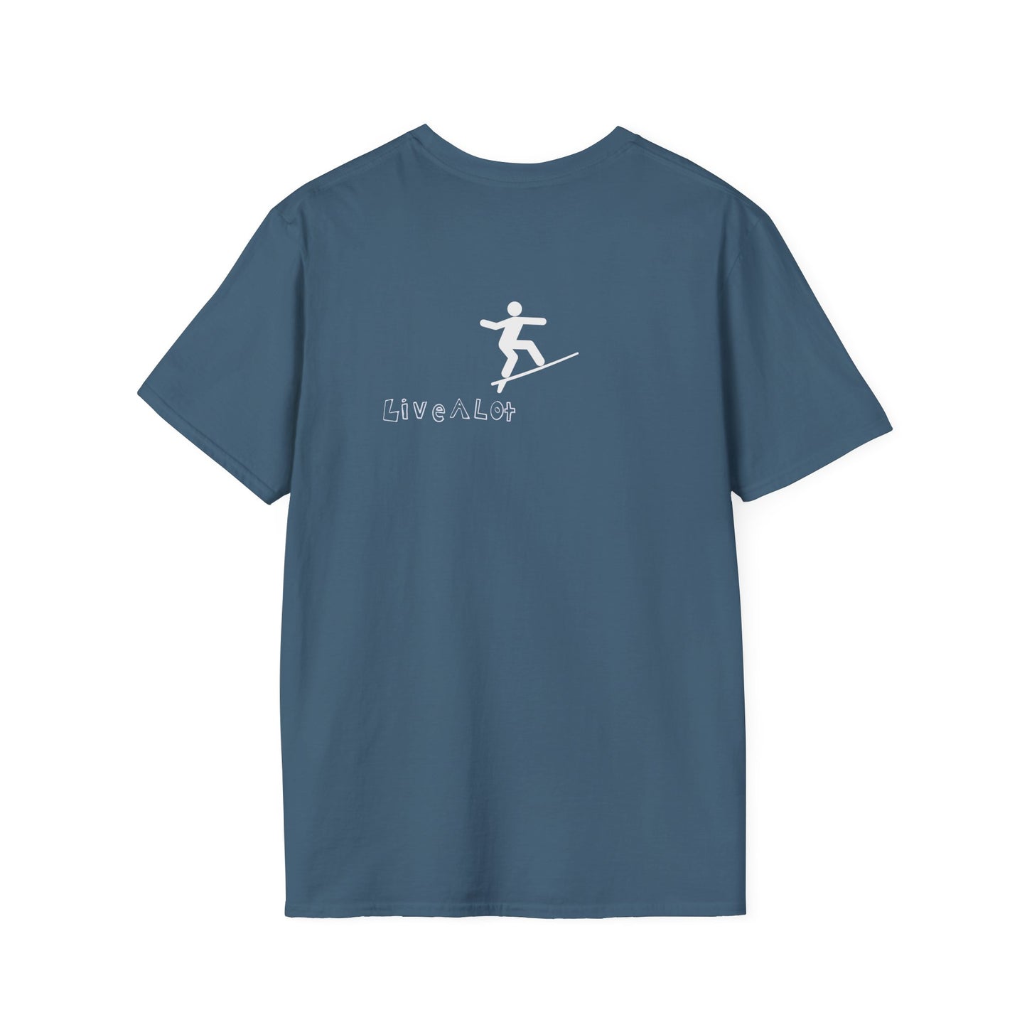 Live A Lot - Surfer Tee — Front & Back Print (Multiple Color Options)