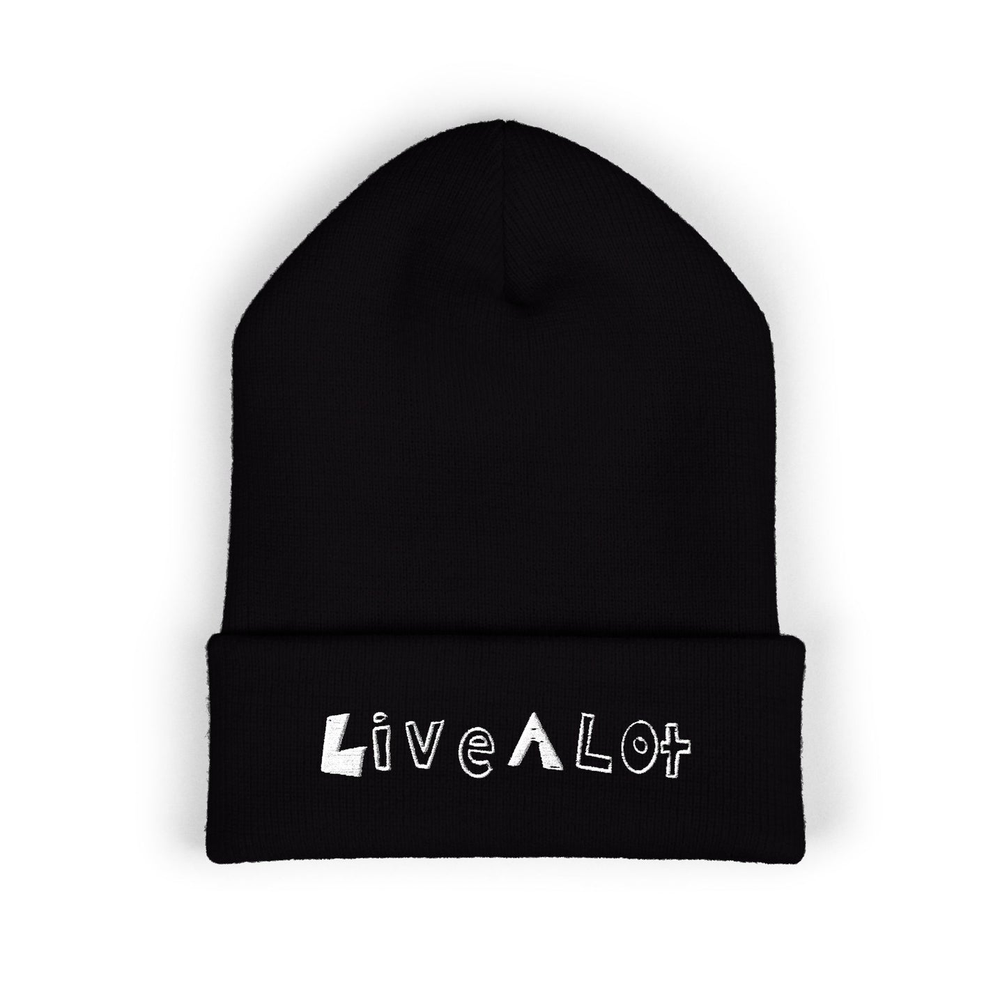 LIVE A LOT - Embroidered Beanie – WHITE (various color options)