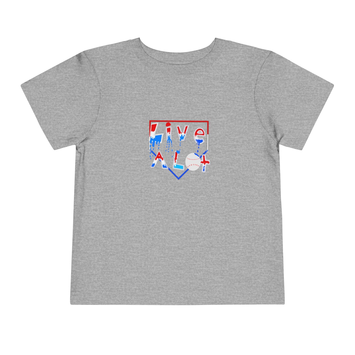 LIVE A LOT Toddler Tee — Red, White & Blue (Home Plate Edition)