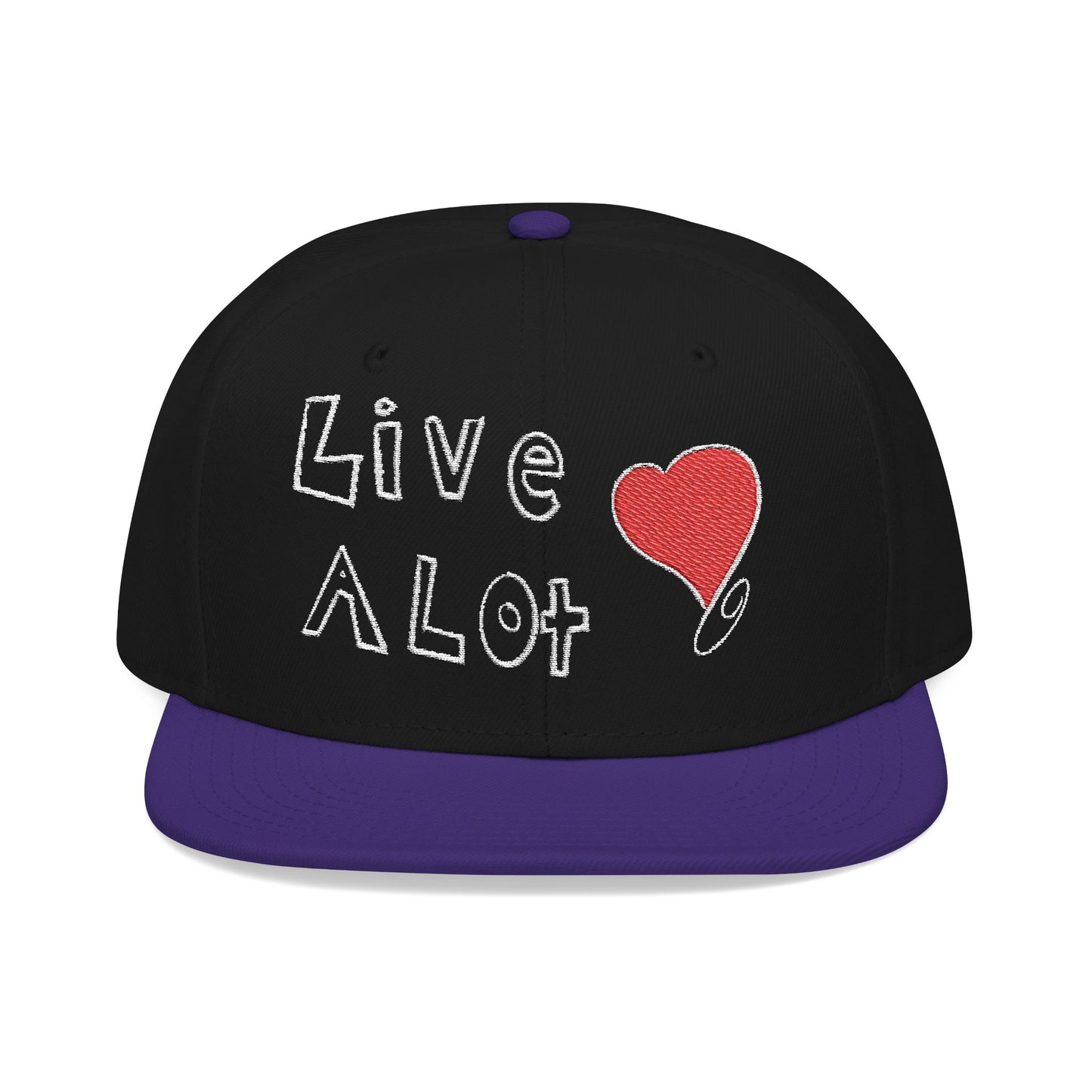 LIVE A LOT (Heart): Snapback Hat (many color combinations)