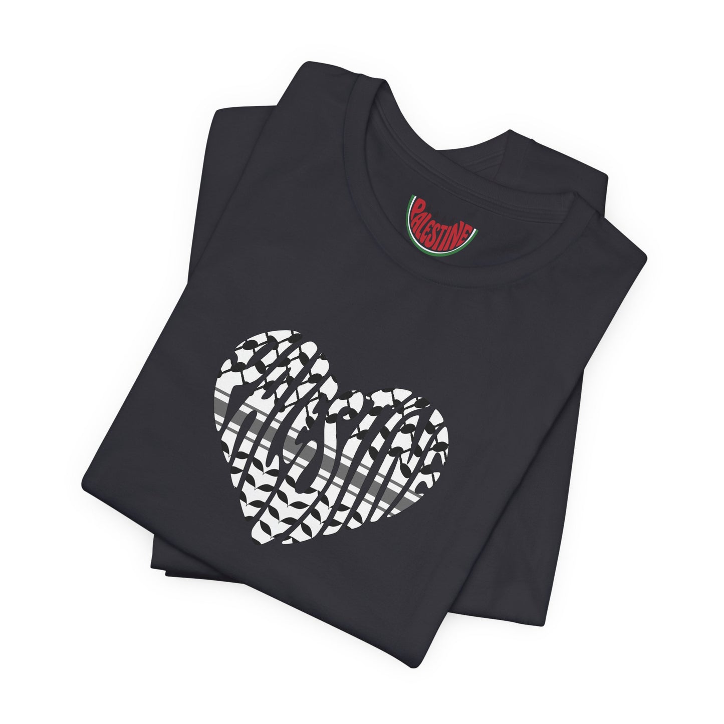 Copy of Palestinian Heart – Keffiyah & Watermelon Edition Tee (multiple color options)