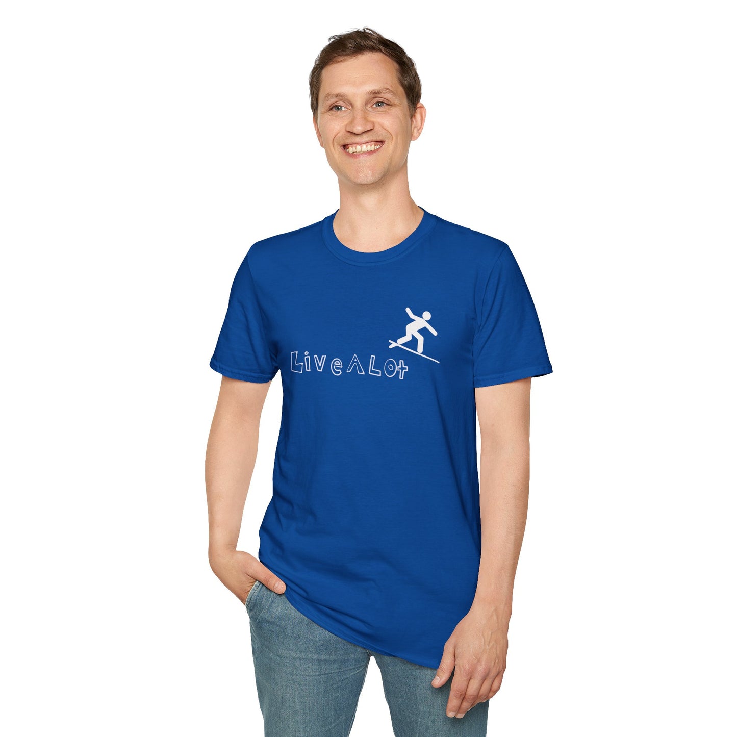 Live A Lot - Surfer Tee — Front & Back Print (Multiple Color Options)