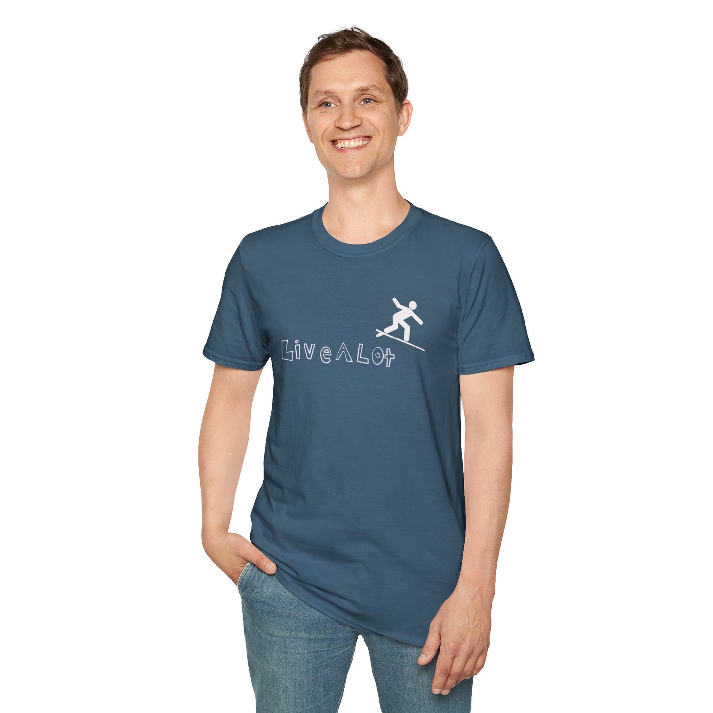 Live A Lot - Surfer Tee — Front & Back Print (Multiple Color Options)