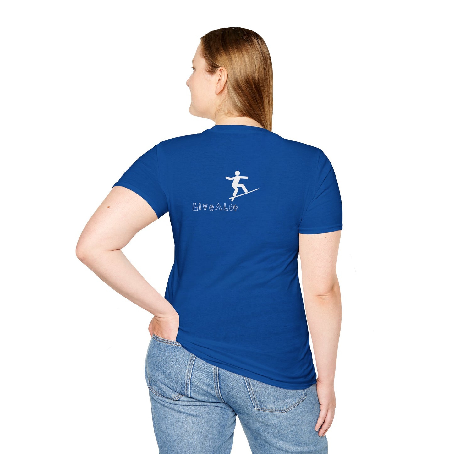 Live A Lot - Surfer Tee — Front & Back Print (Multiple Color Options)