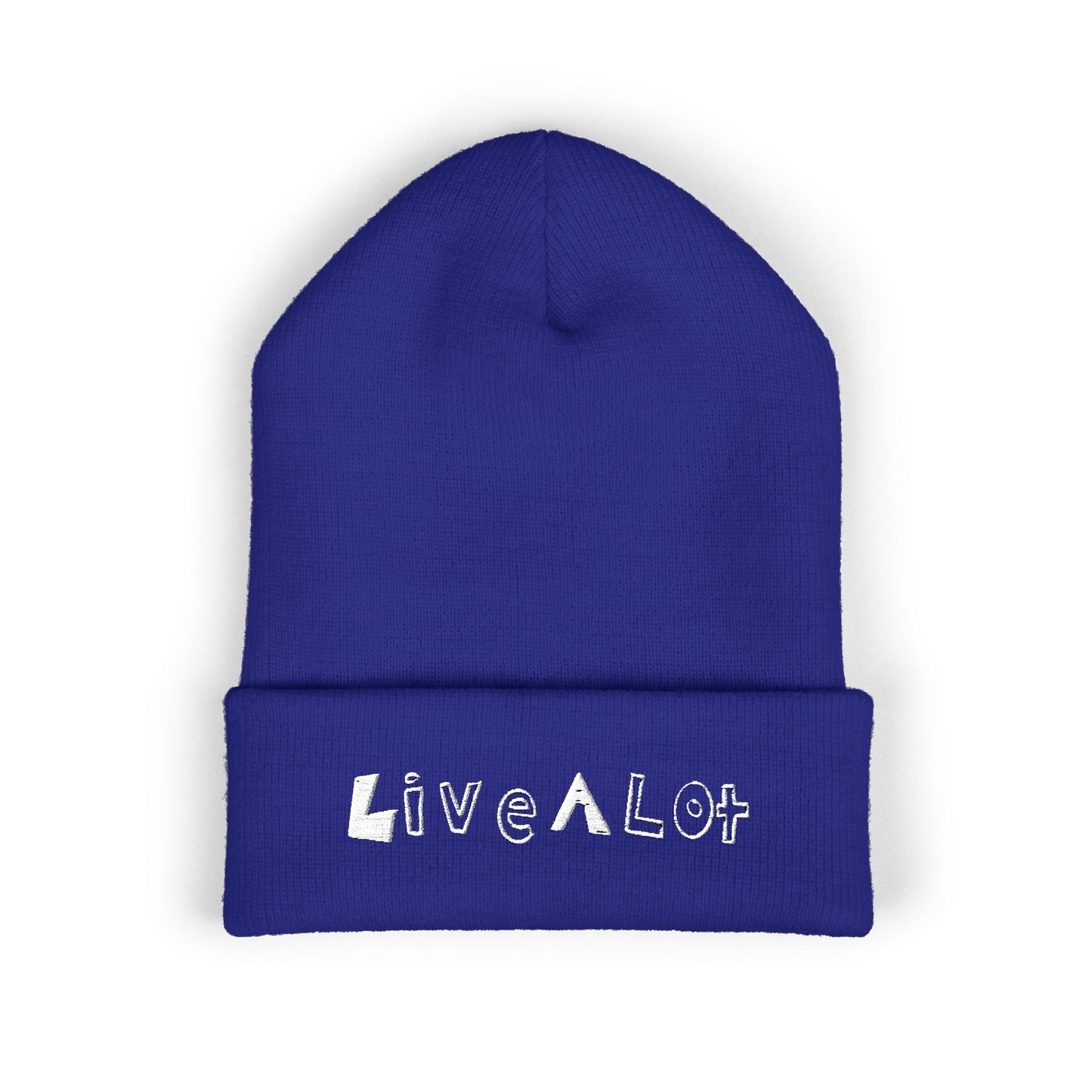 LIVE A LOT - Embroidered Beanie – WHITE (various color options)