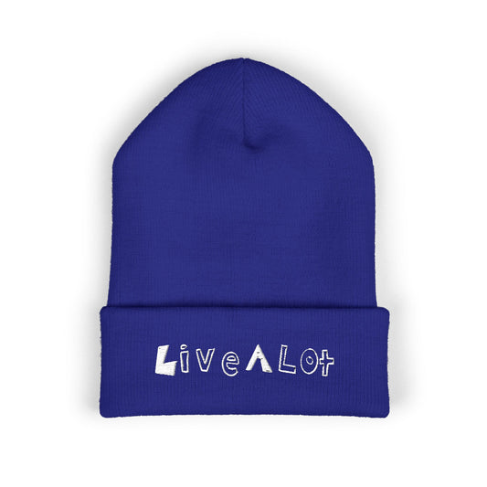 LIVE A LOT - Embroidered Beanie – WHITE (various color options)
