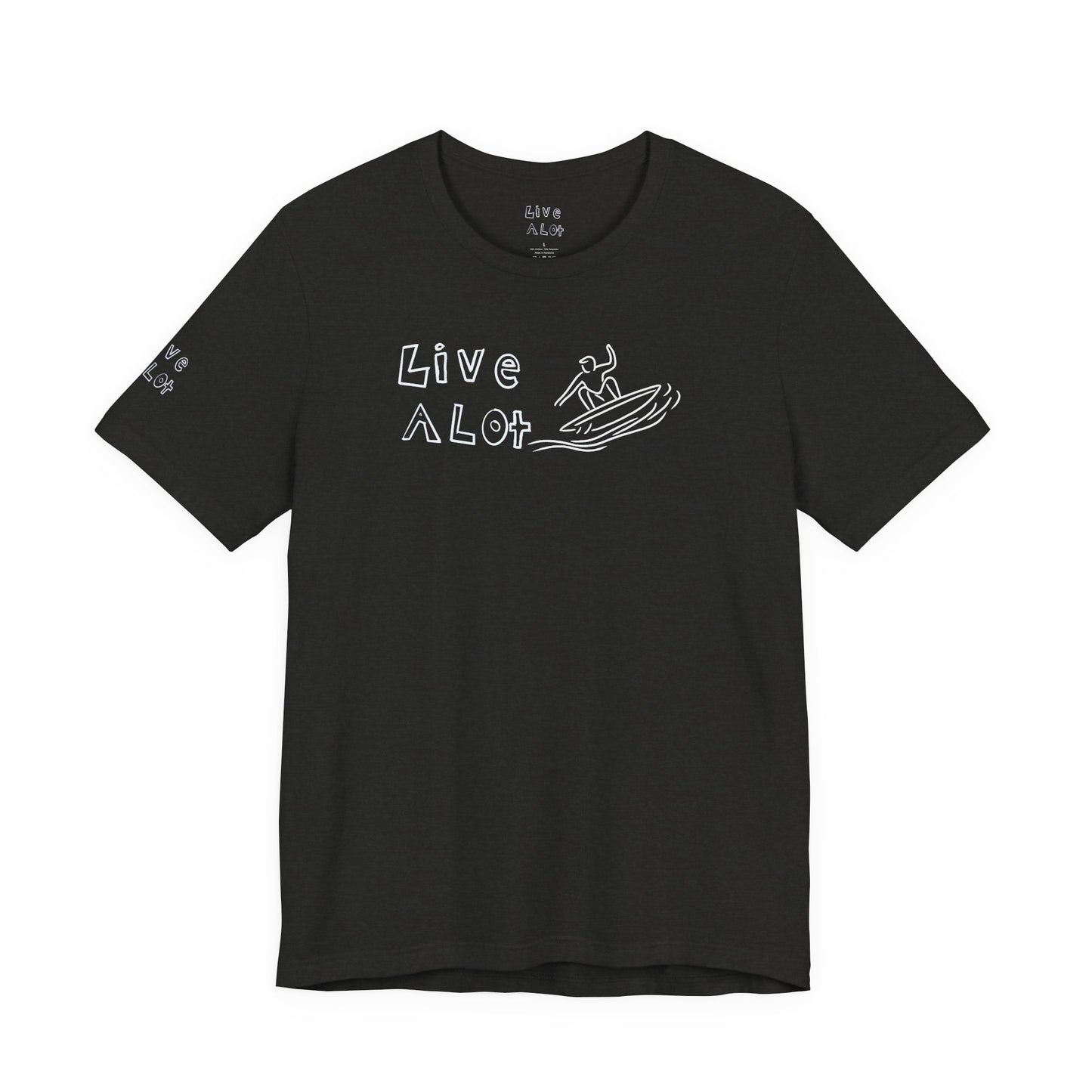 Live A Lot – Single Line Surfer Tee (Bella+Canvas 3001)