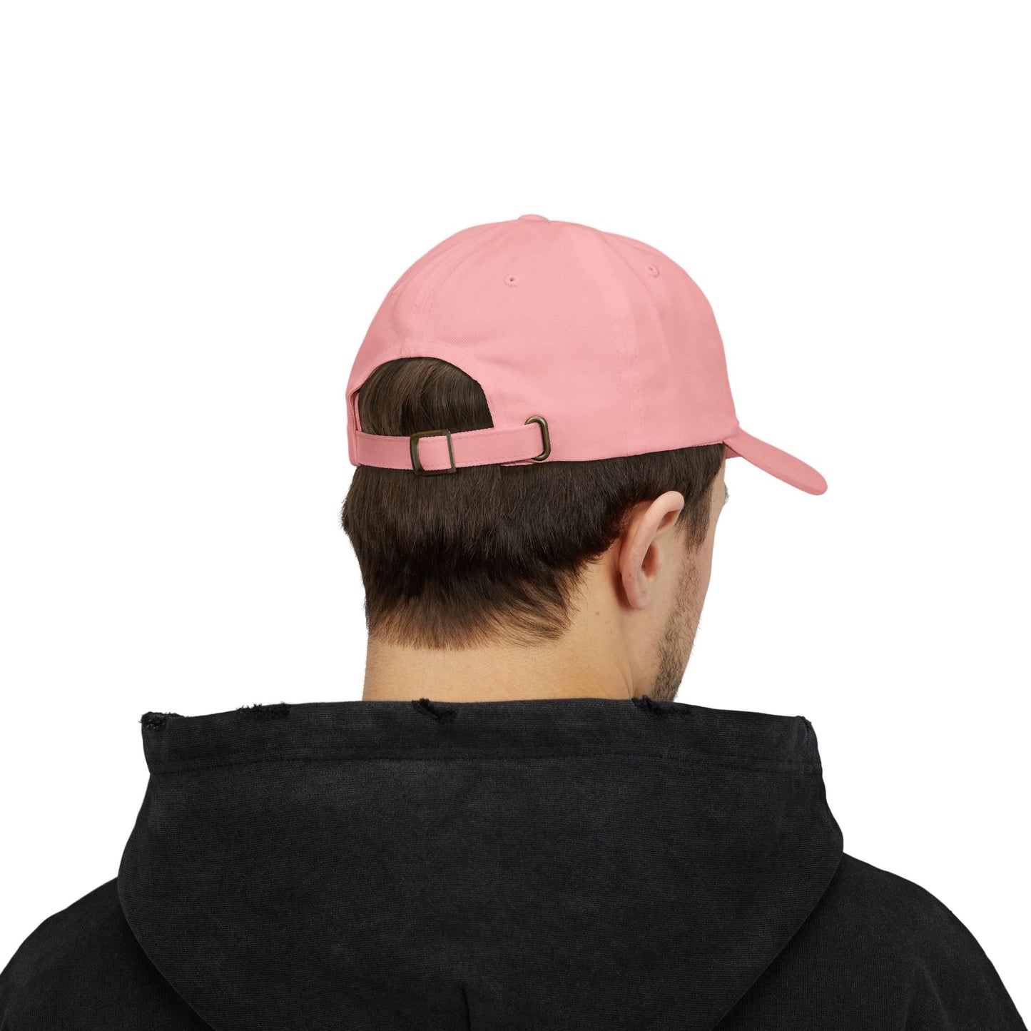 LIVE A LOT - Dad Cap – Pink Hat with Navy Blue Embroidery!