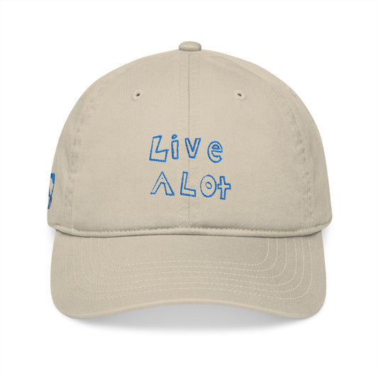 LIVE A LOT - Dad Cap – Bold Blue Embroidery (various color options)