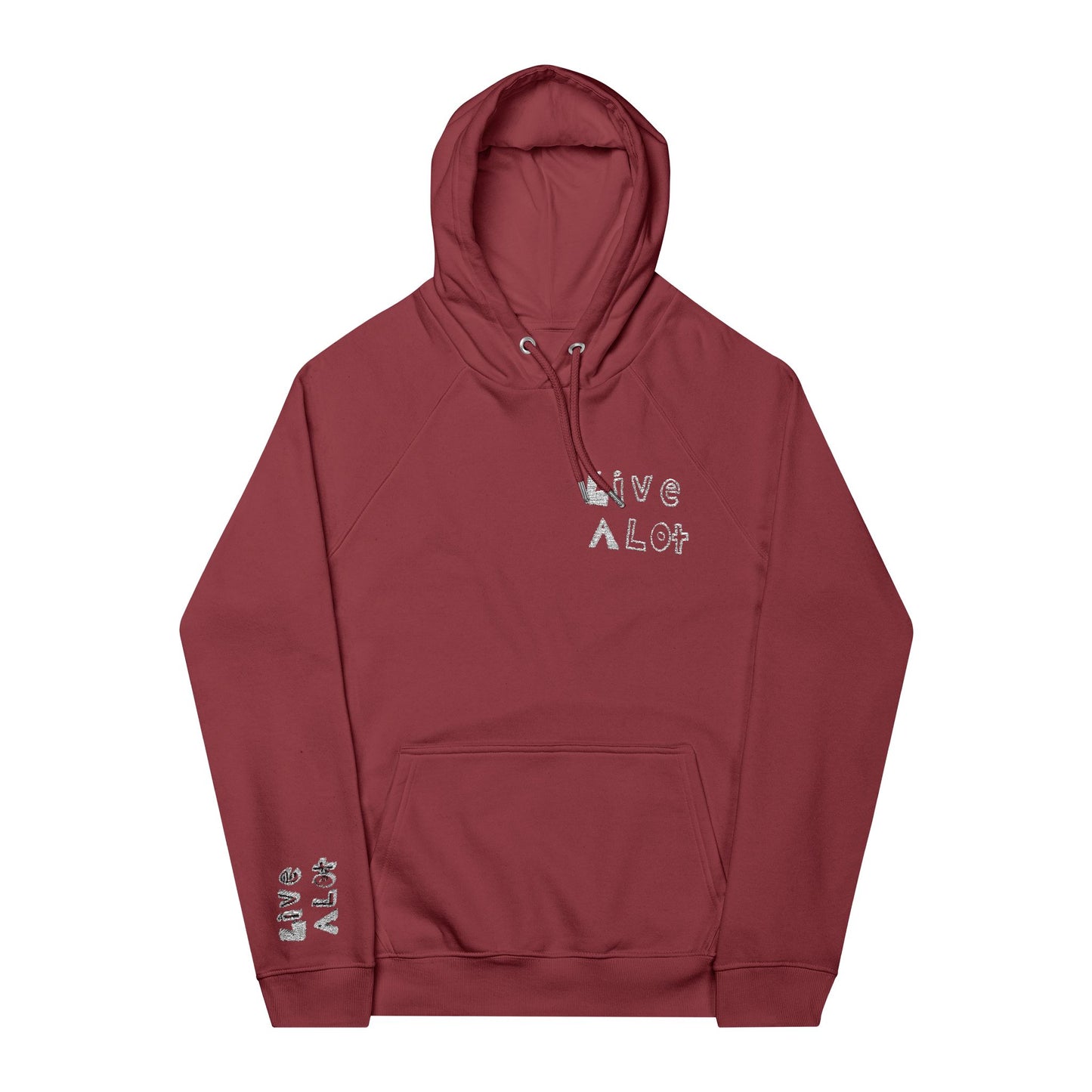 LIVE A LOT - Hoodie – Unisex Eco Raglan