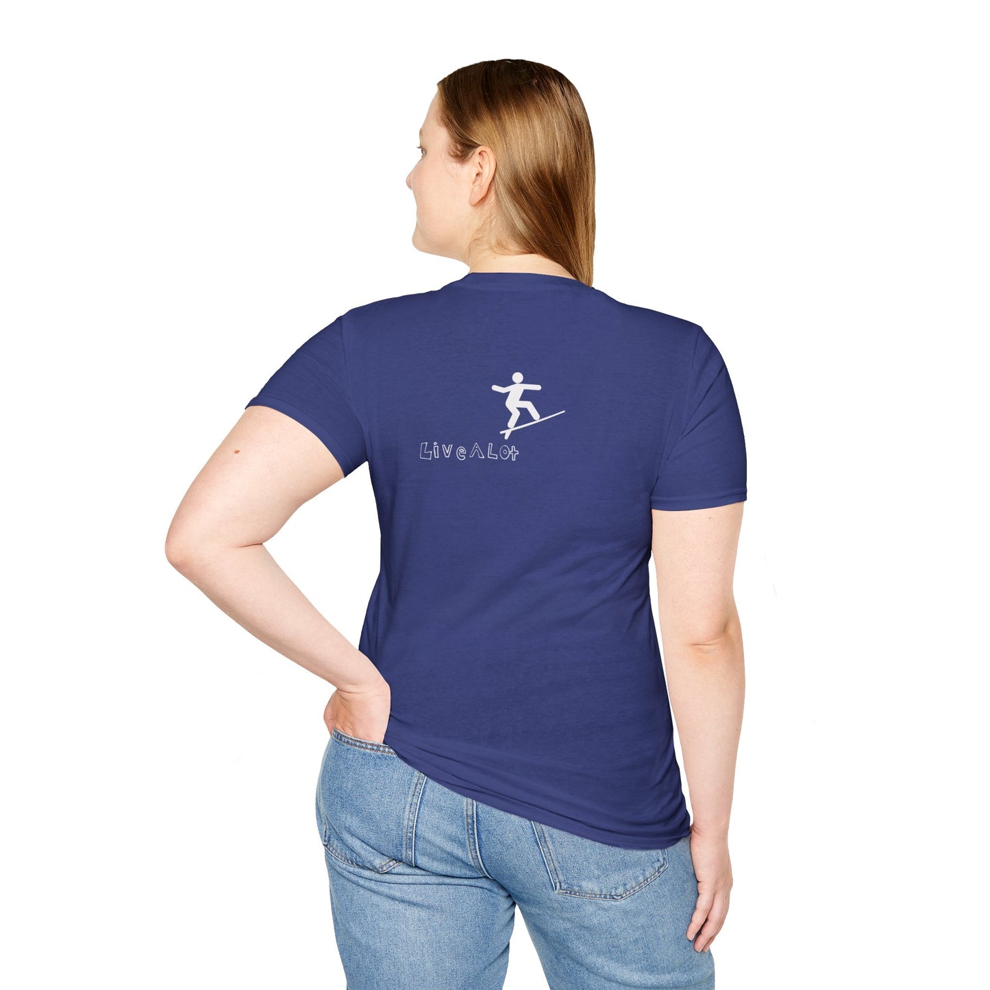 Live A Lot - Surfer Tee — Front & Back Print (Multiple Color Options)