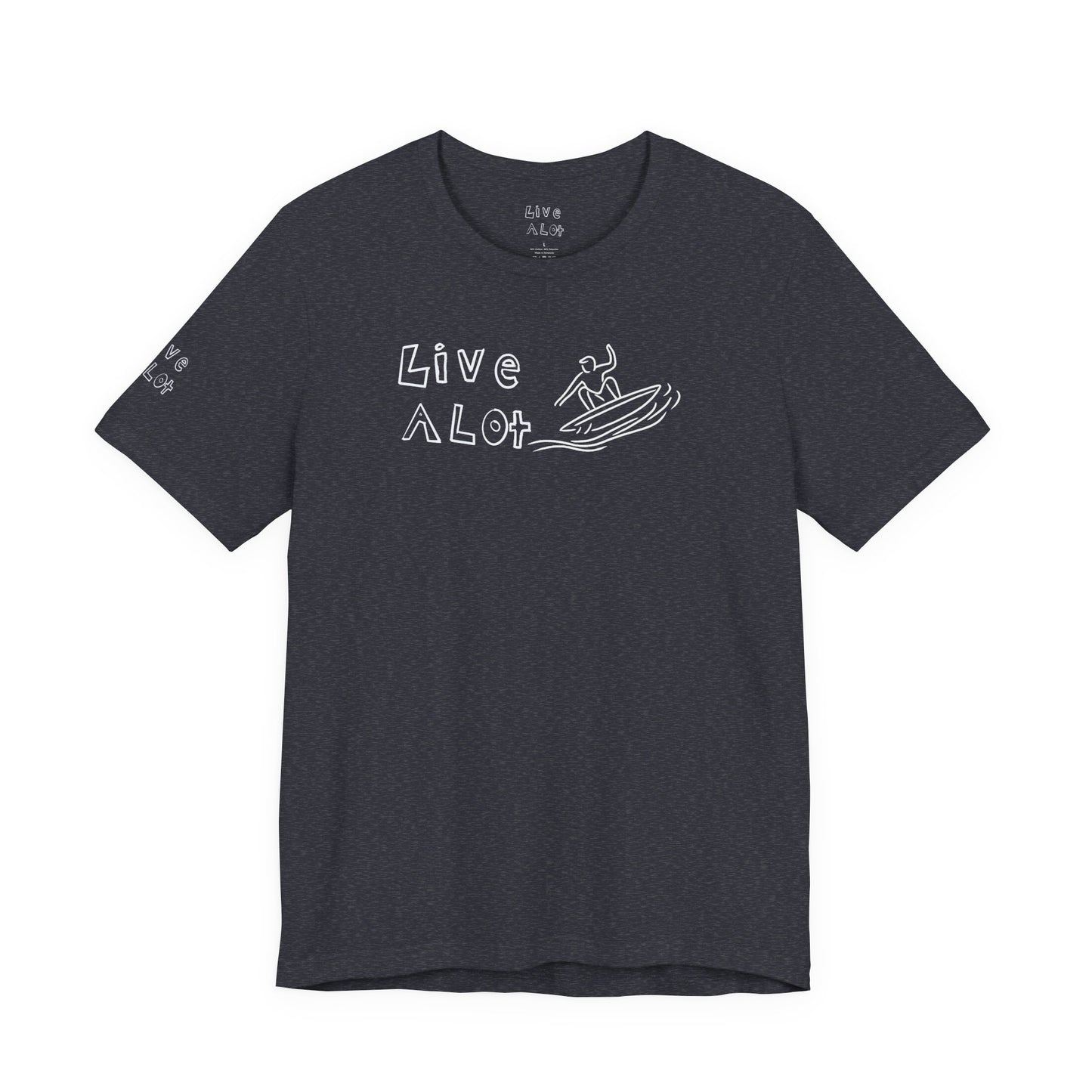 Live A Lot – Single Line Surfer Tee (Bella+Canvas 3001)