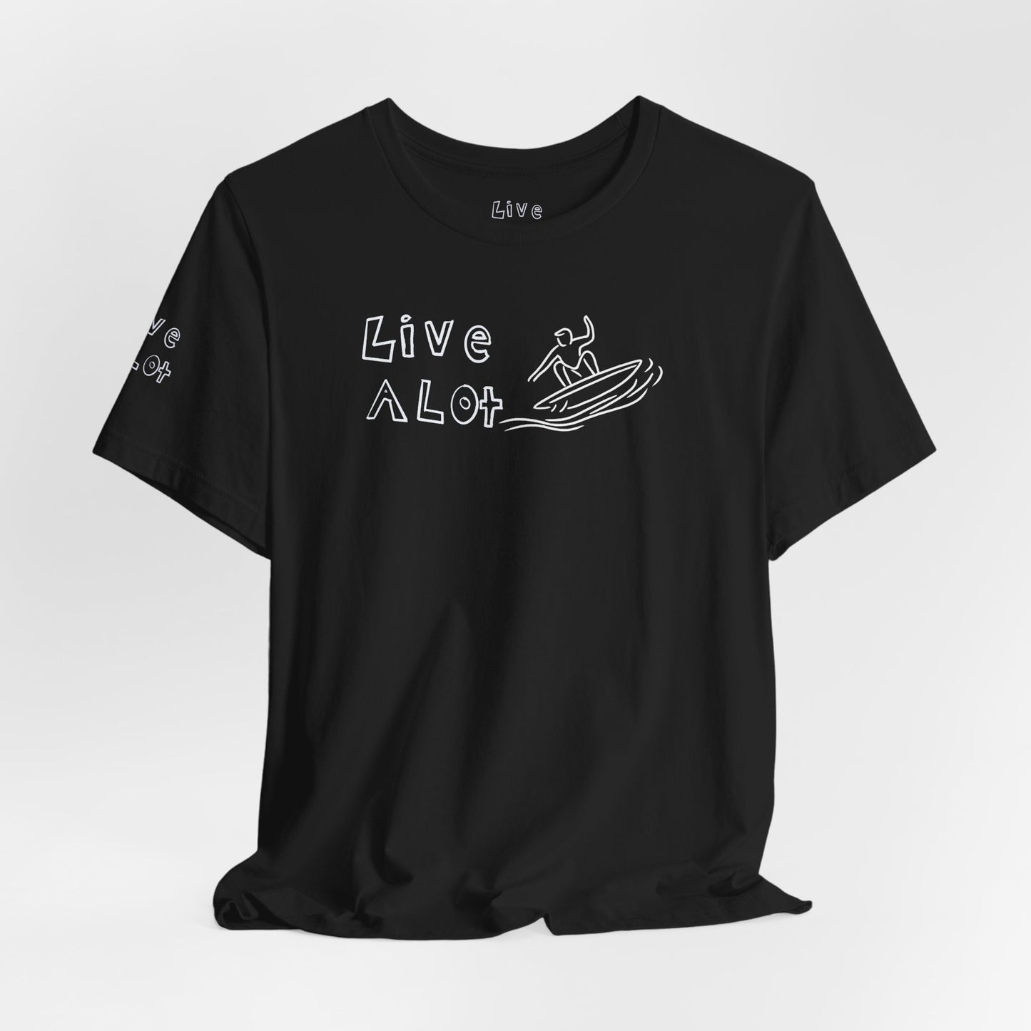 Live A Lot – Single Line Surfer Tee (Bella+Canvas 3001)