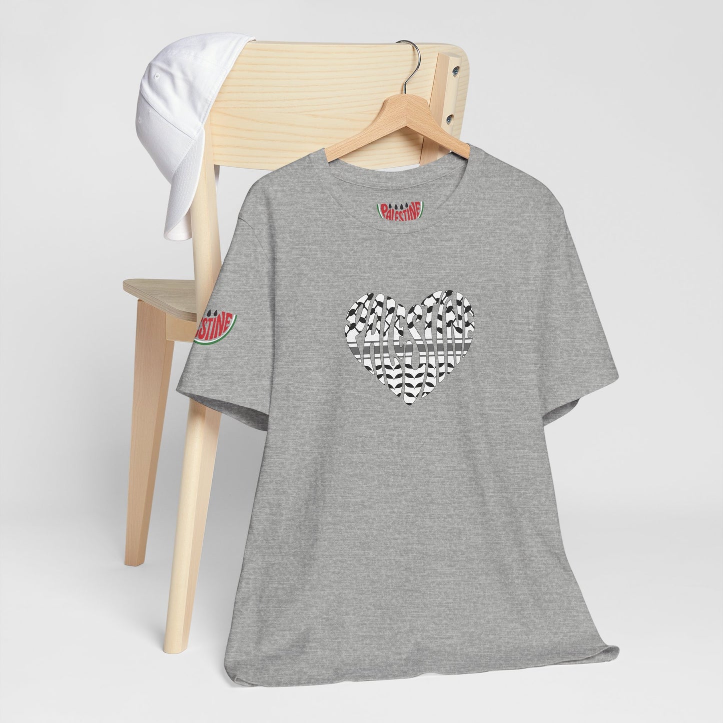 Copy of Palestinian Heart – Keffiyah & Watermelon Edition Tee (multiple color options)