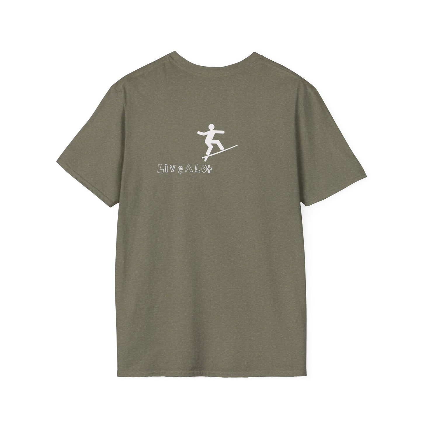 Live A Lot - Surfer Tee — Front & Back Print (Multiple Color Options)