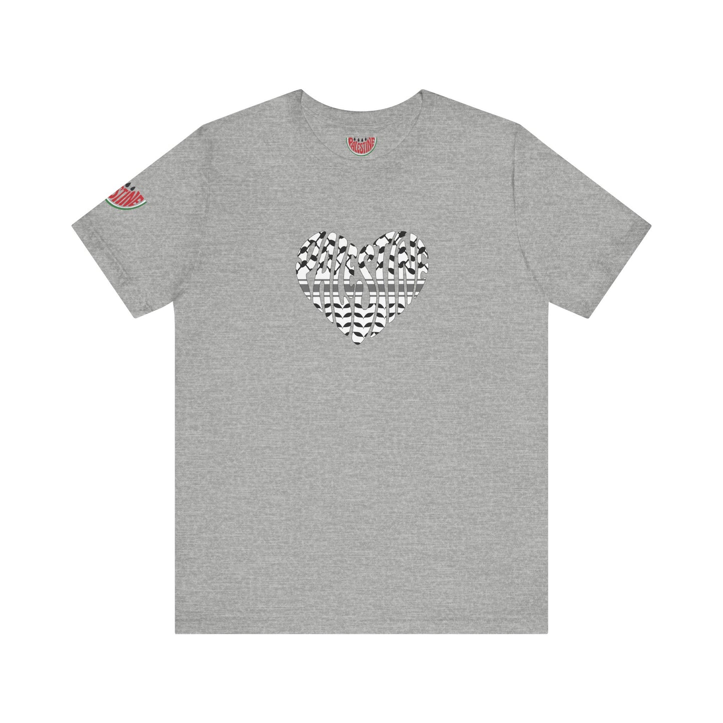 Copy of Palestinian Heart – Keffiyah & Watermelon Edition Tee (multiple color options)