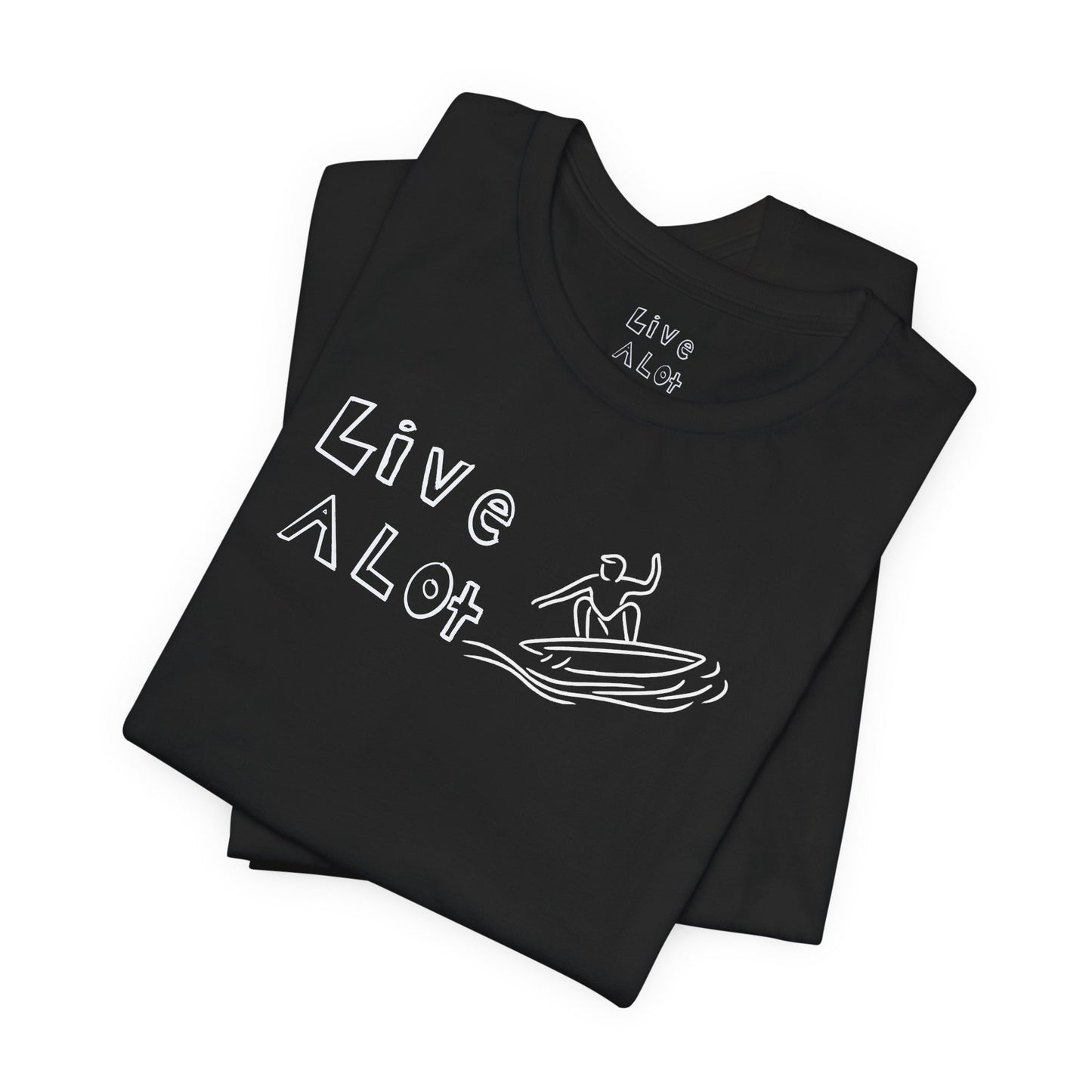Live A Lot – Single Line Surfer Tee (Bella+Canvas 3001)