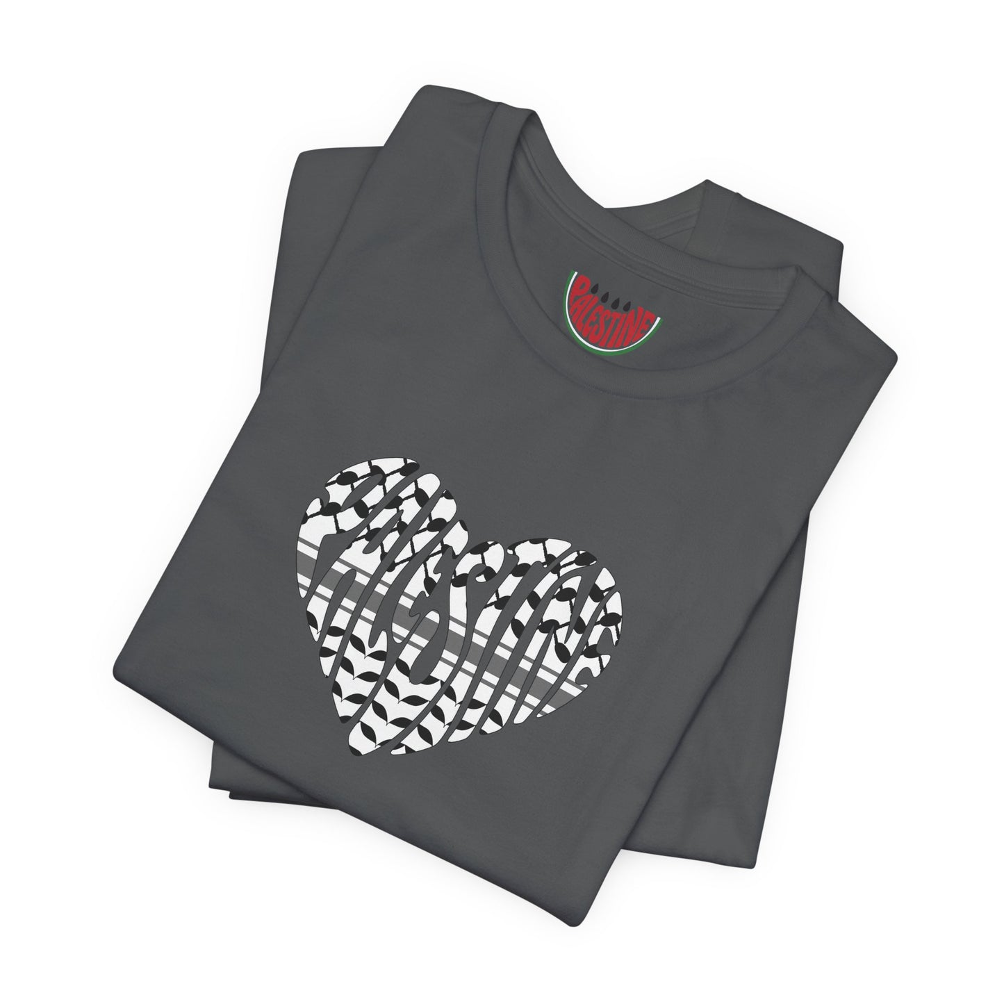 Copy of Palestinian Heart – Keffiyah & Watermelon Edition Tee (multiple color options)