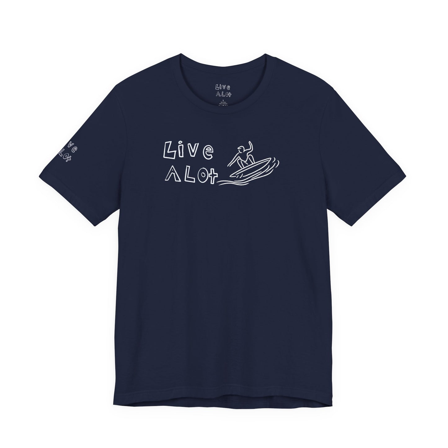 Live A Lot – Single Line Surfer Tee (Bella+Canvas 3001)