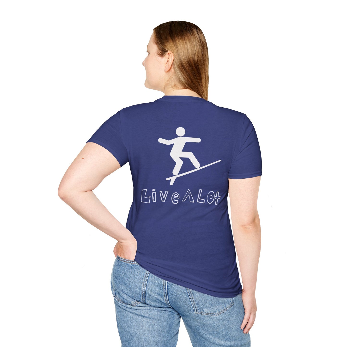 Live A Lot - Surfer Tee — Front & Back Print (Multiple Color Options)