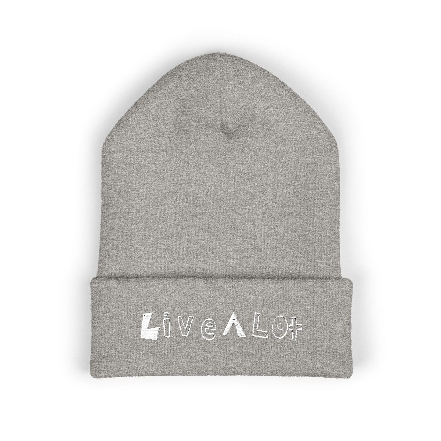 LIVE A LOT - Embroidered Beanie – WHITE (various color options)