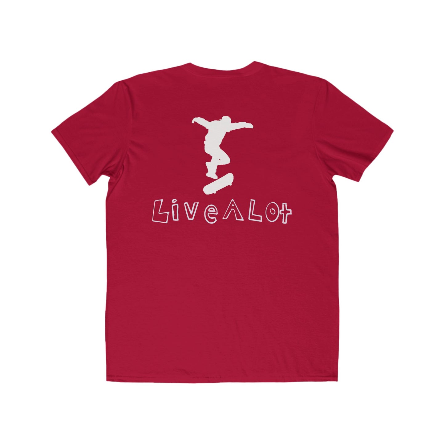 Live A Lot - Classic Cotton Tee — Skateboard Edition (Multiple Color Options)