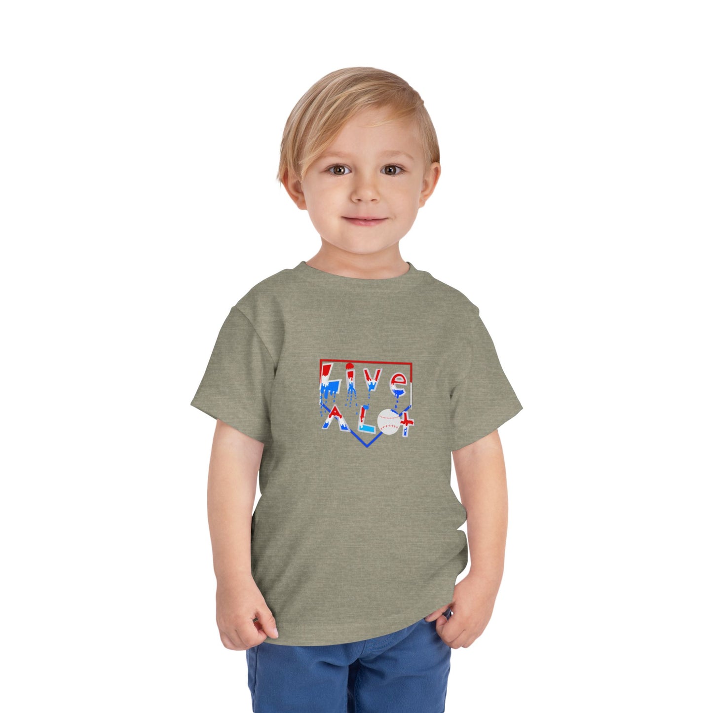 LIVE A LOT Toddler Tee — Red, White & Blue (Home Plate Edition)