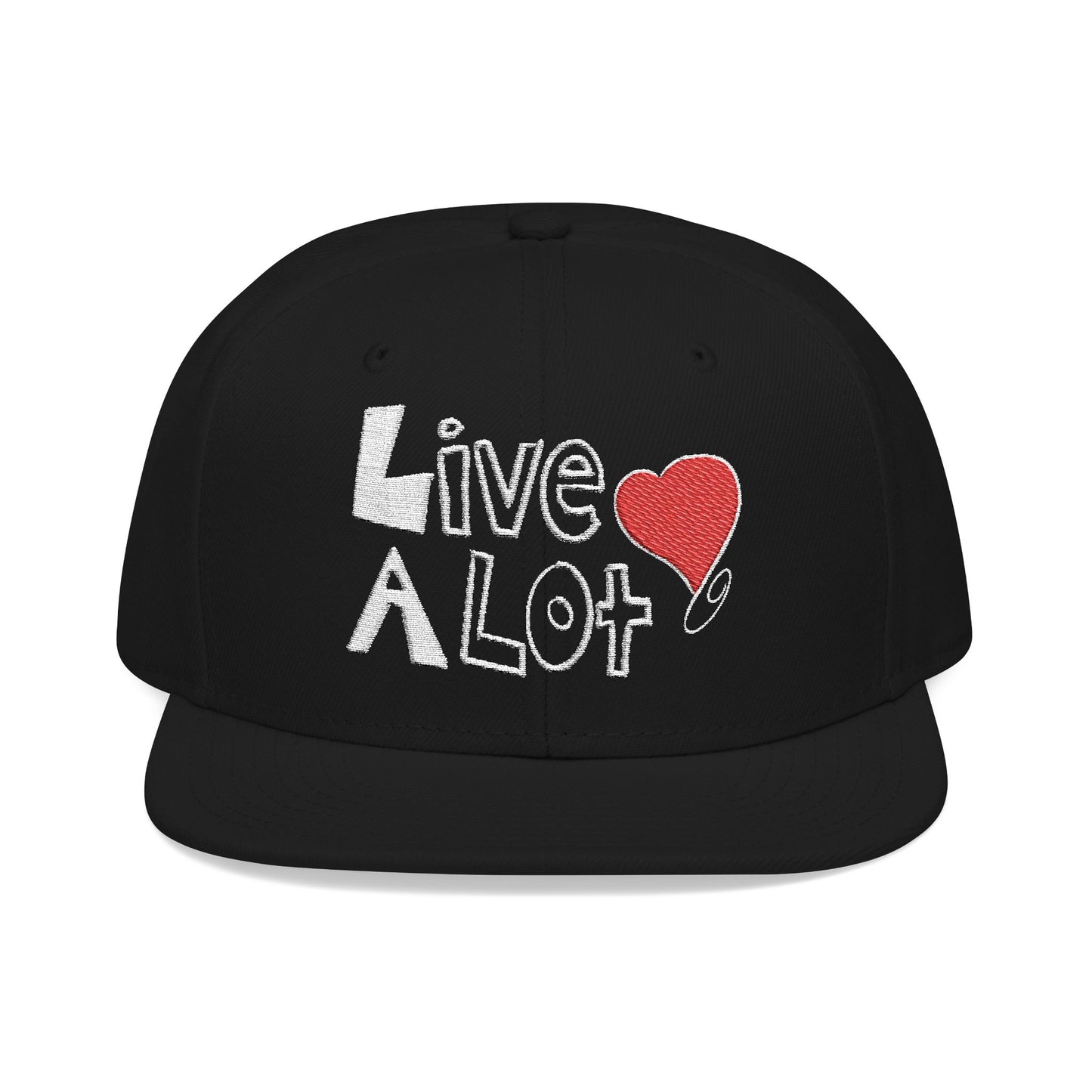 LIVE A LOT (Heart): Snapback Hat (many color combinations)