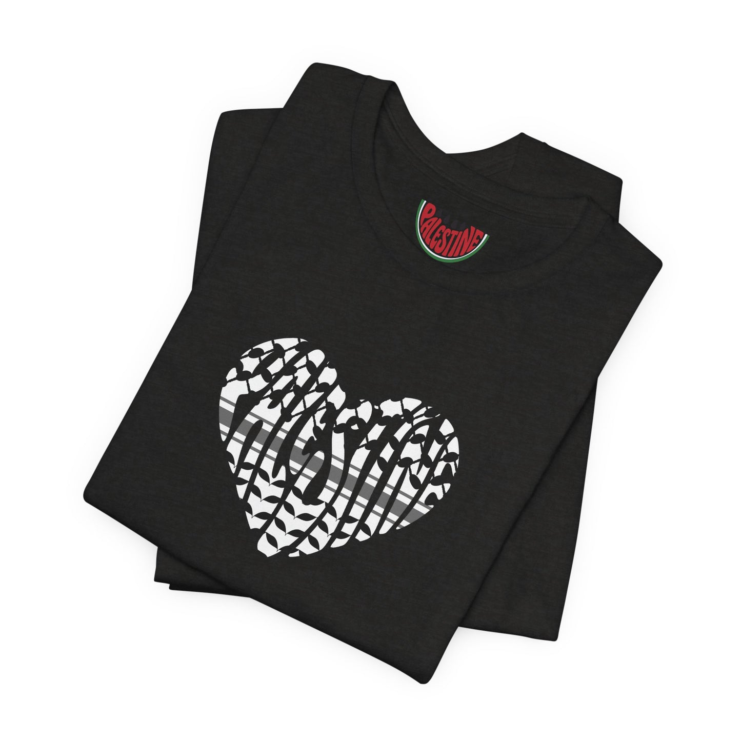 Copy of Palestinian Heart – Keffiyah & Watermelon Edition Tee (multiple color options)