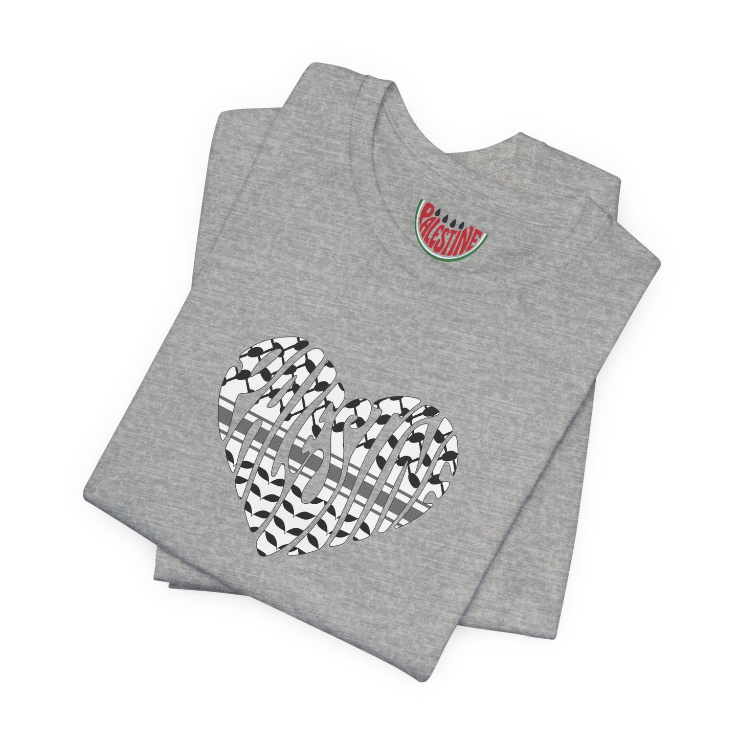 Copy of Palestinian Heart – Keffiyah & Watermelon Edition Tee (multiple color options)