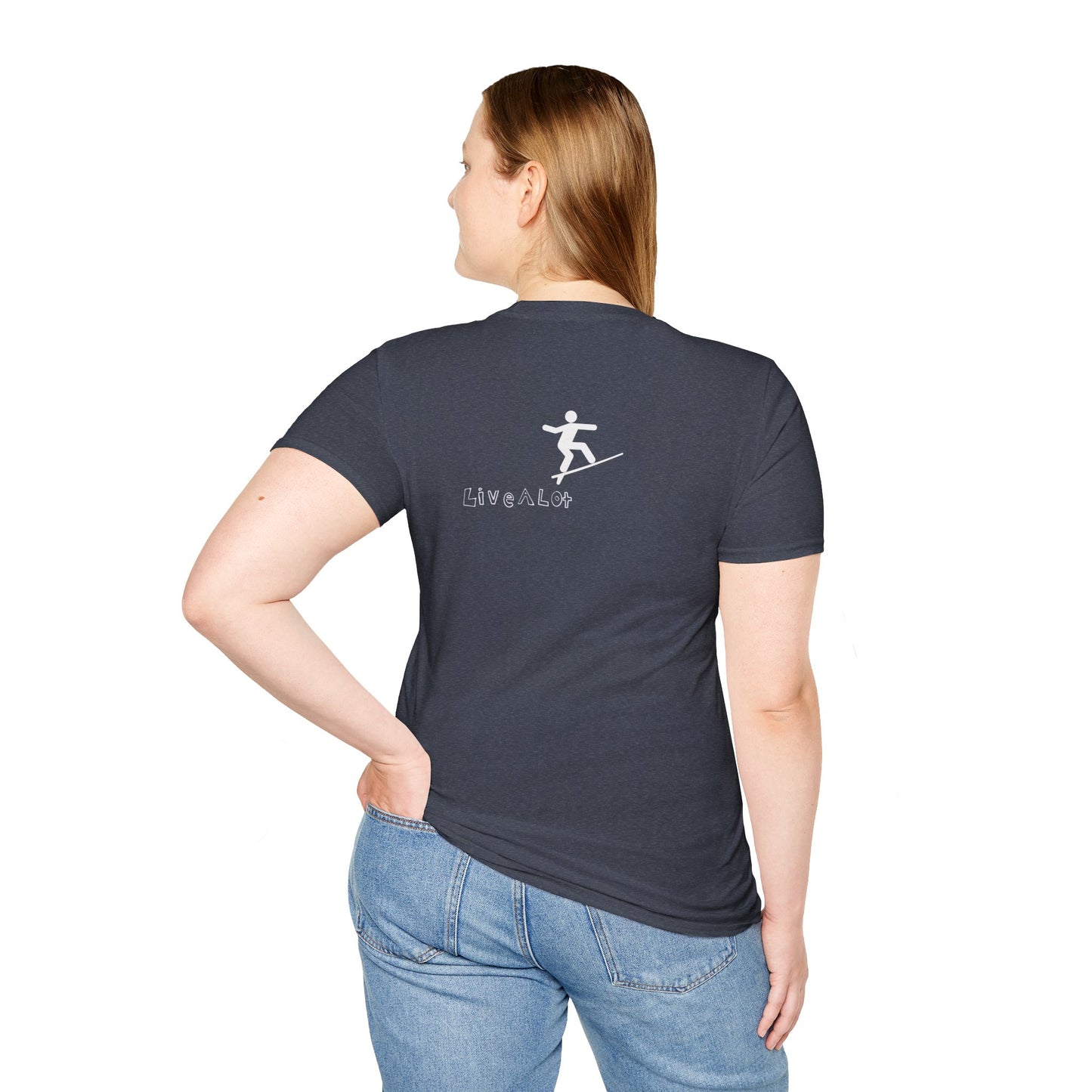 Live A Lot - Surfer Tee — Front & Back Print (Multiple Color Options)
