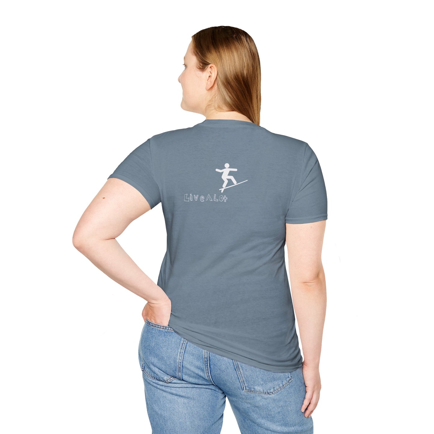 Live A Lot - Surfer Tee — Front & Back Print (Multiple Color Options)