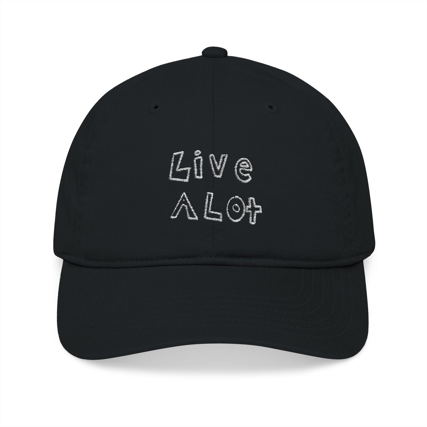 LIVE A LOT – Dad Cap (White Embroidery - Multiple Color Options)