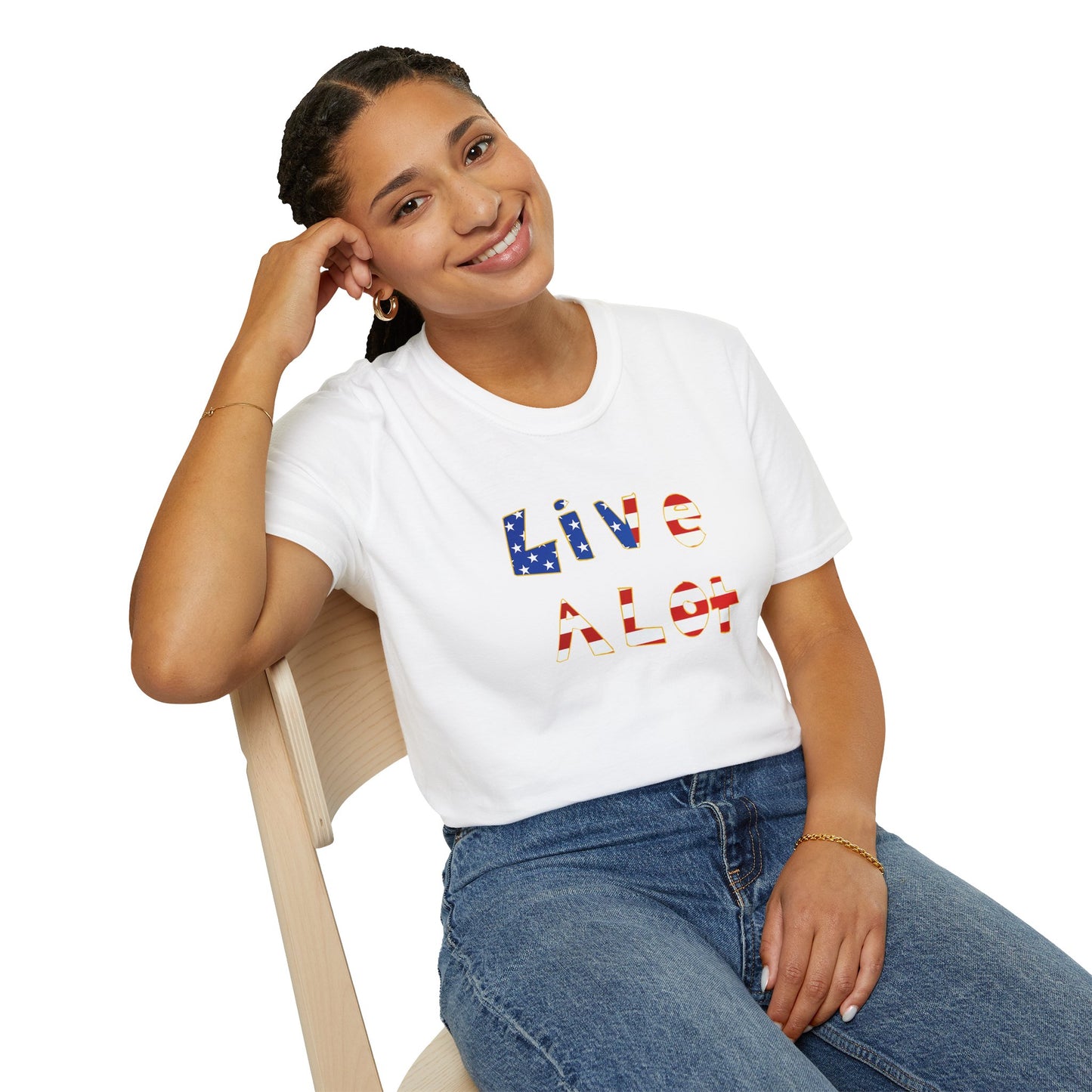 Live A Lot Tee — American Flag Edition (Multiple Color Options)