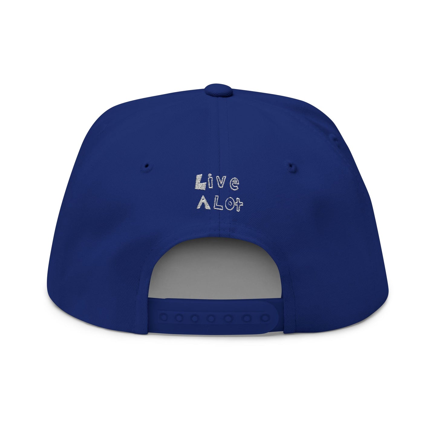 LIVE A LOT – LA – Flat Bill Cap (Royal Blue & White)