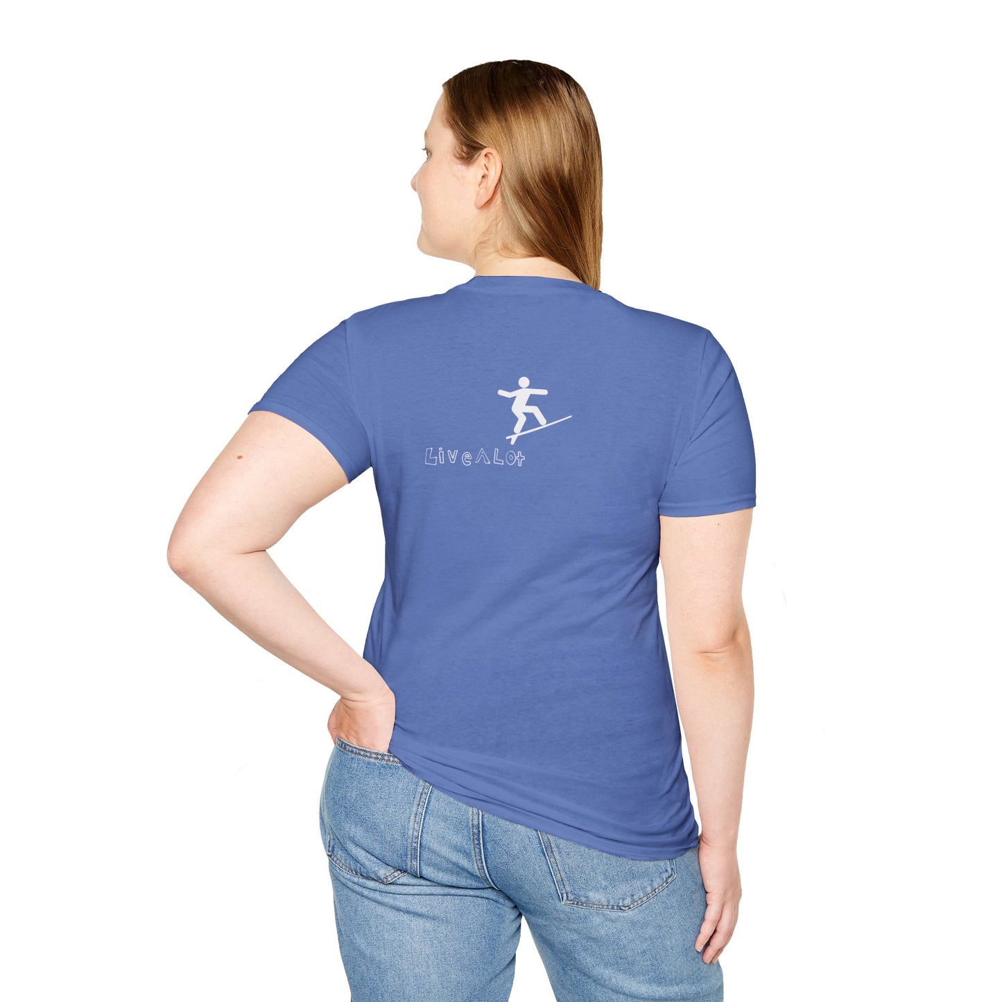 Live A Lot - Surfer Tee — Front & Back Print (Multiple Color Options)
