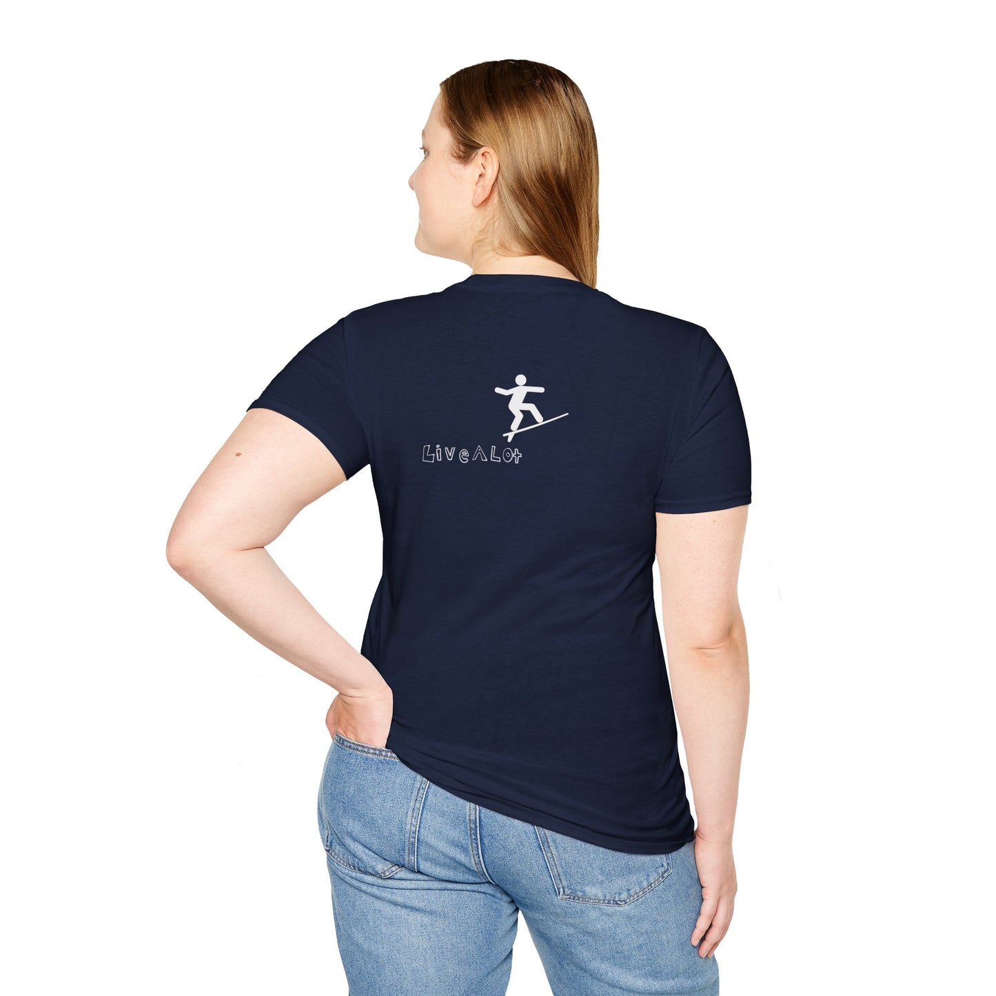Live A Lot - Surfer Tee — Front & Back Print (Multiple Color Options)