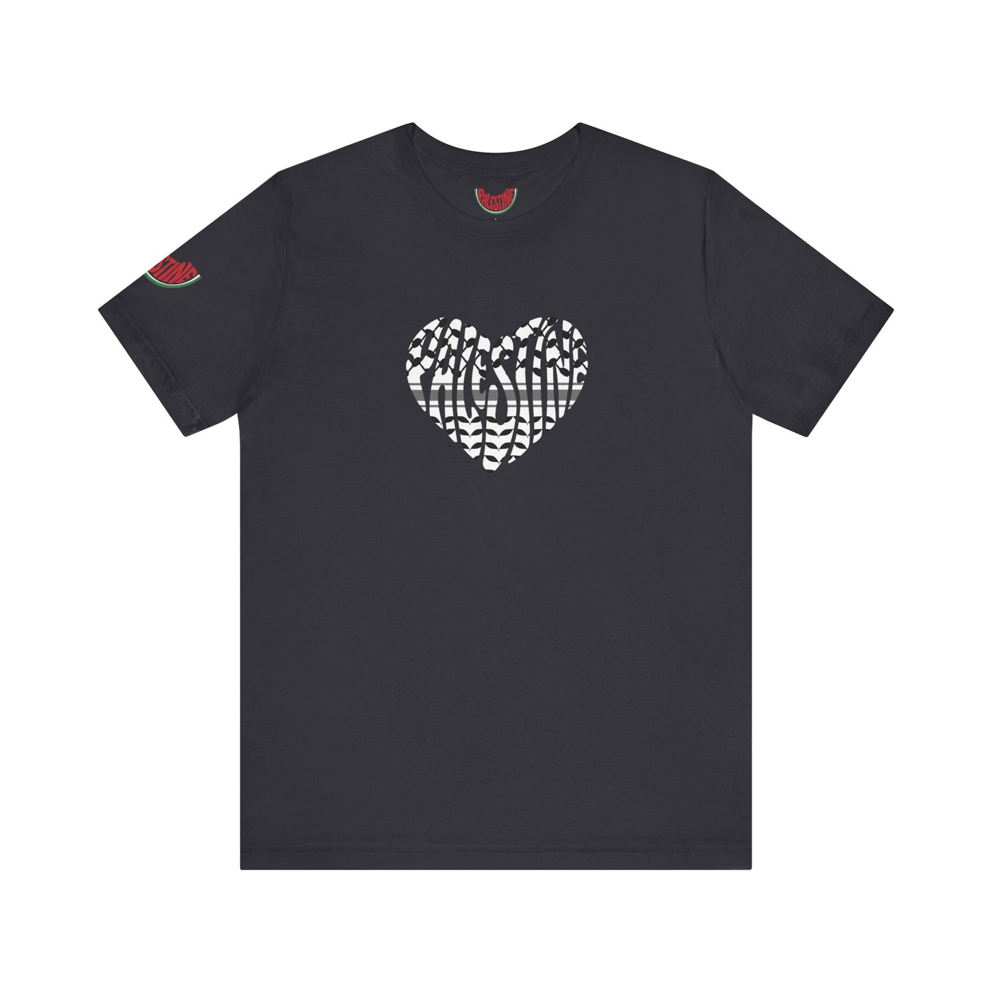 Copy of Palestinian Heart – Keffiyah & Watermelon Edition Tee (multiple color options)