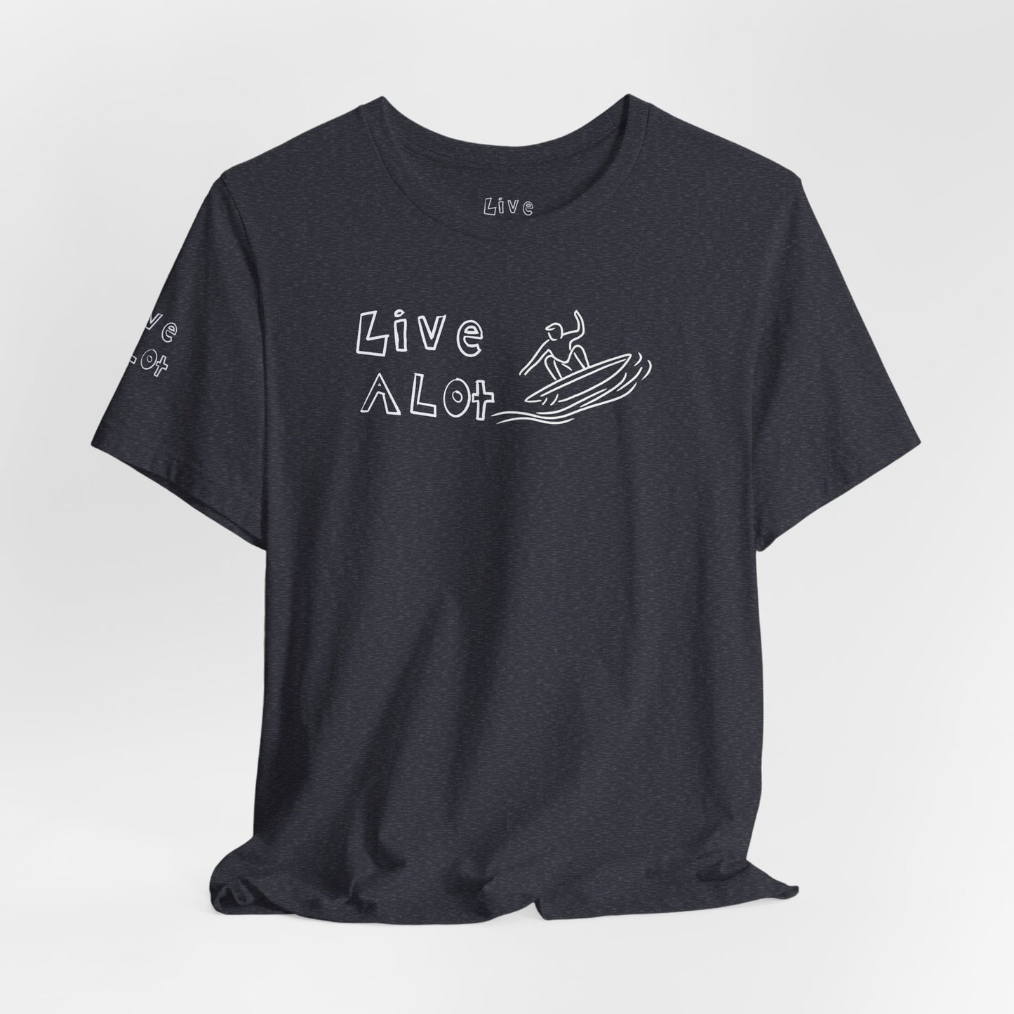 Live A Lot – Single Line Surfer Tee (Bella+Canvas 3001)