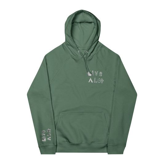 LIVE A LOT - Hoodie – Unisex Eco Raglan
