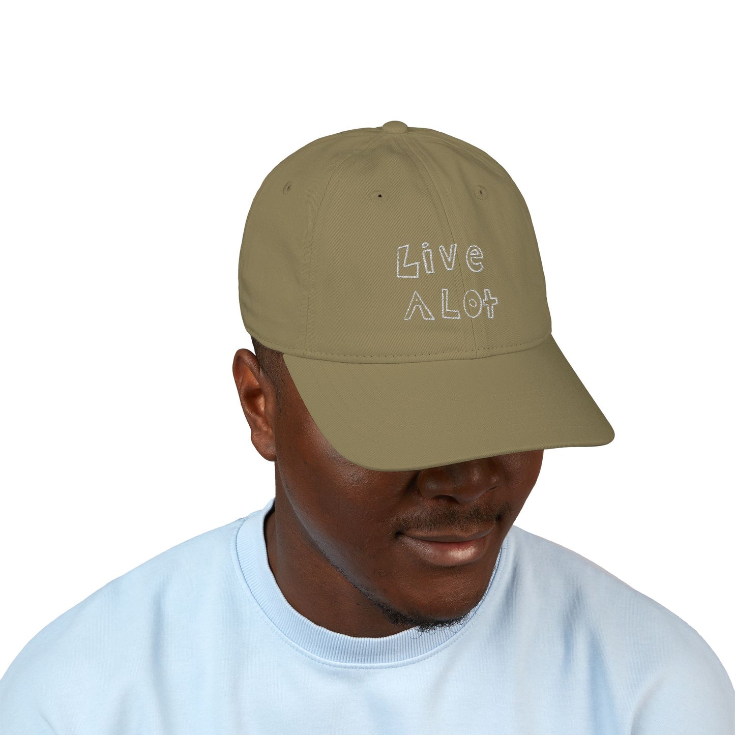 LIVE A LOT – Dad Cap (White Embroidery - Multiple Color Options)