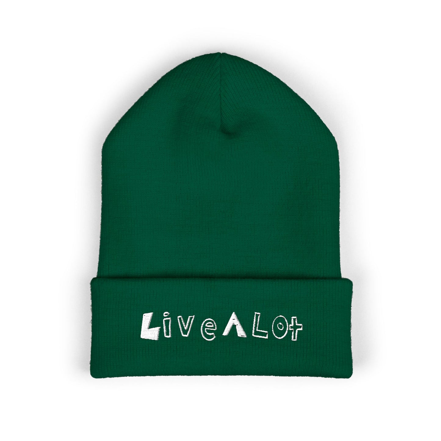 LIVE A LOT - Embroidered Beanie – WHITE (various color options)