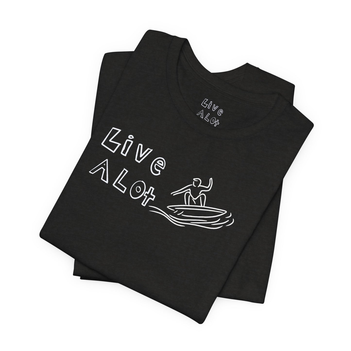 Live A Lot – Single Line Surfer Tee (Bella+Canvas 3001)
