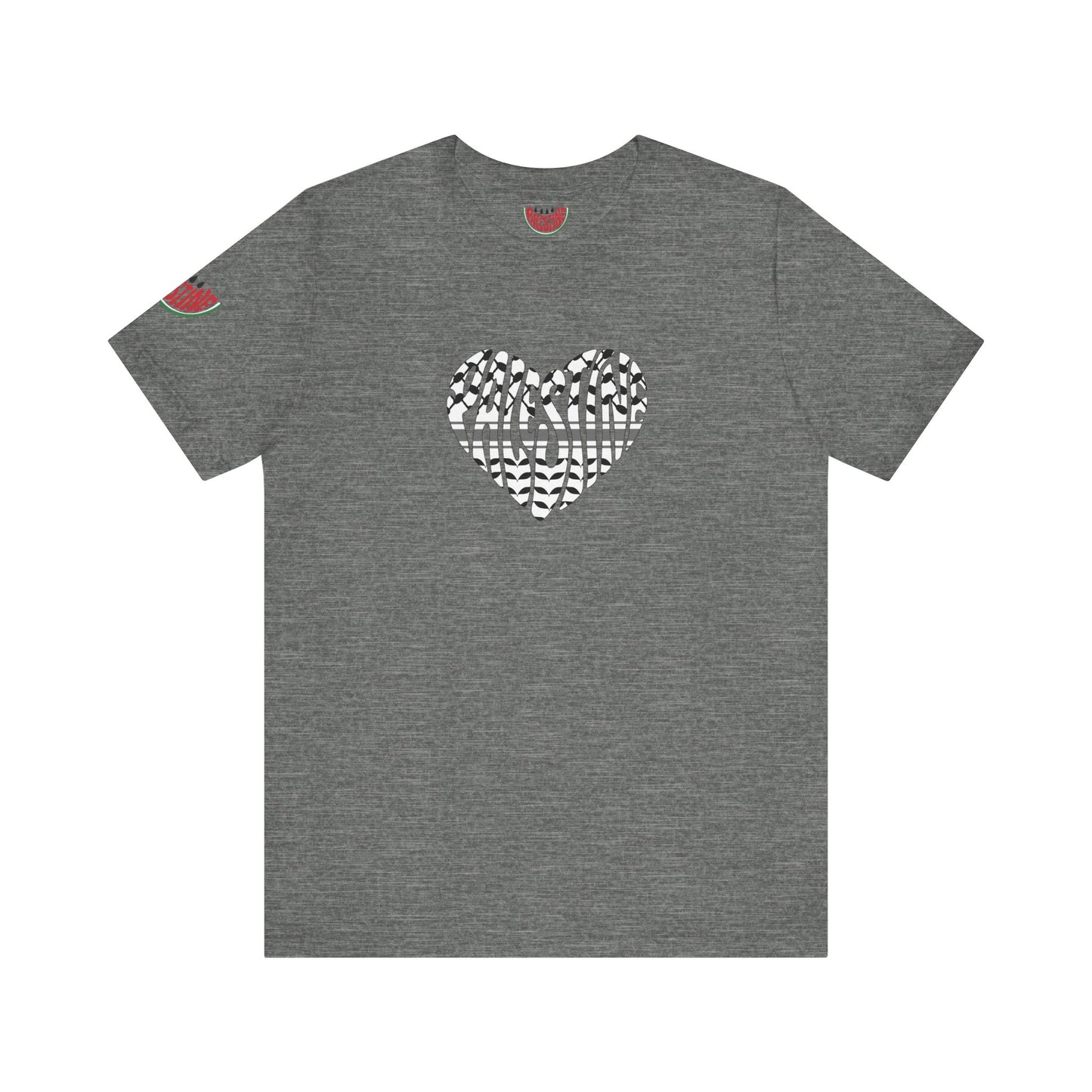 Copy of Palestinian Heart – Keffiyah & Watermelon Edition Tee (multiple color options)