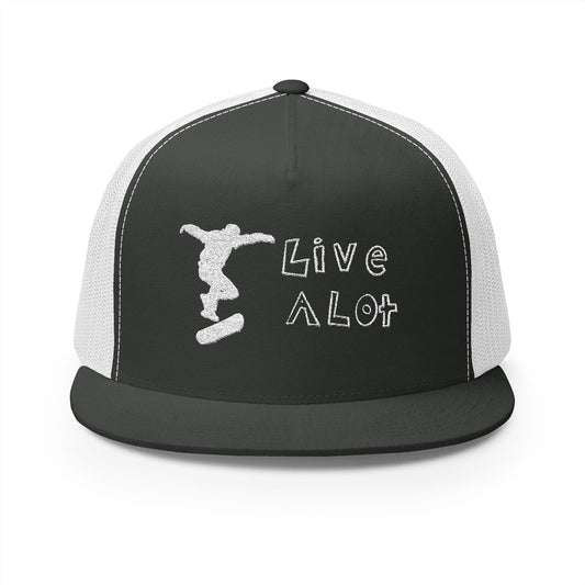 Live A Lot Panel Trucker Cap – Skateboarder Edition