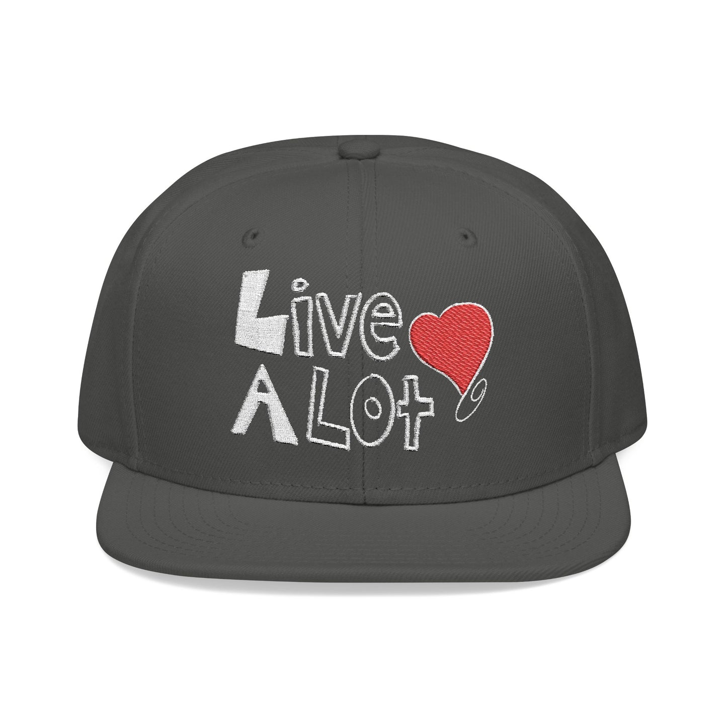 LIVE A LOT (Heart): Snapback Hat (many color combinations)