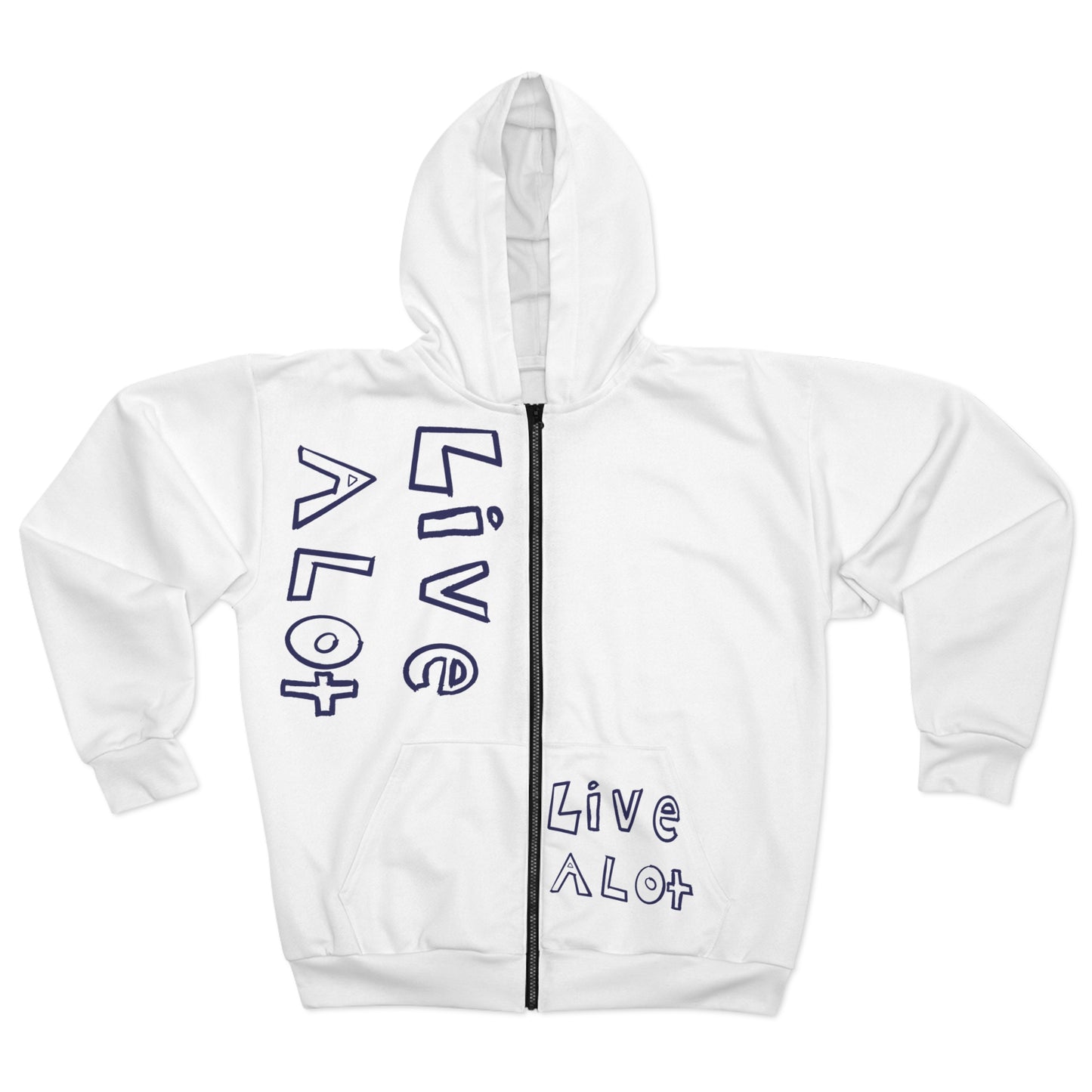 LIVE A LOT - Zip-Up Fleece Hoodie – Embrace Life Boldly